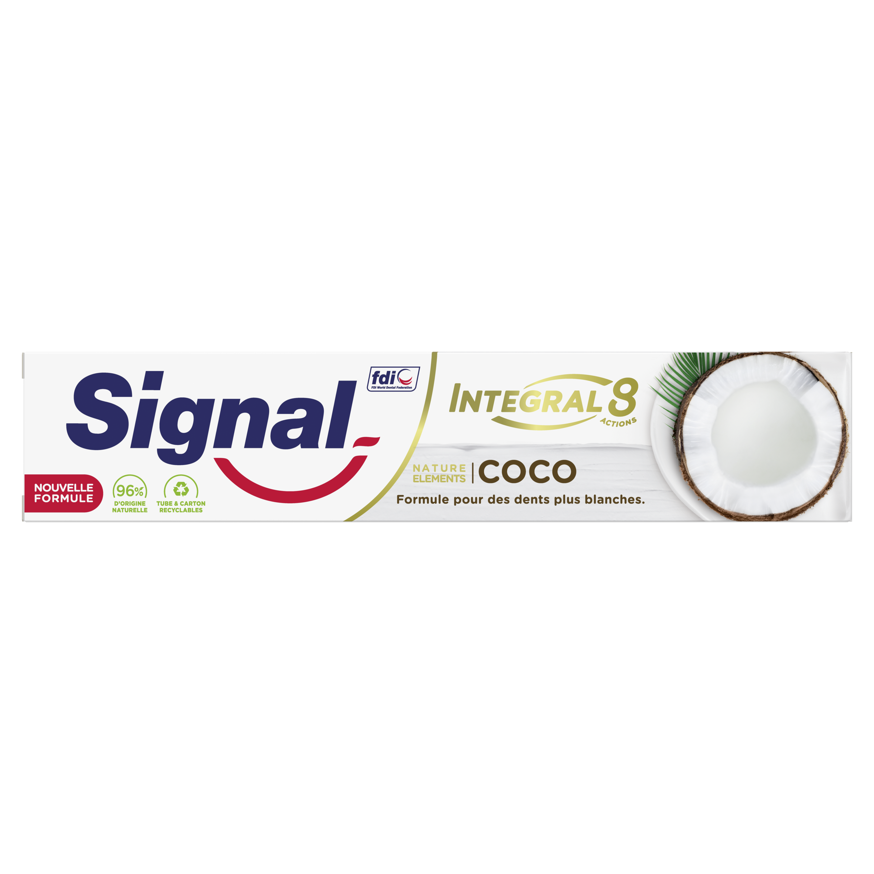 Dentifrice Signal Integral 8 Nature Elements Coco Blancheur Formule Antibactérienne