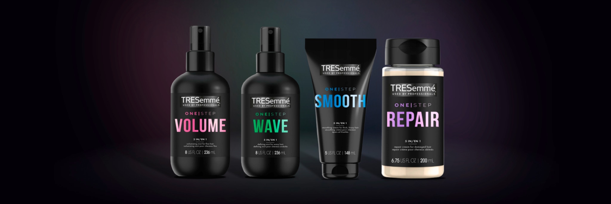 Product shot of TRESemmé One Step Stylers collection
