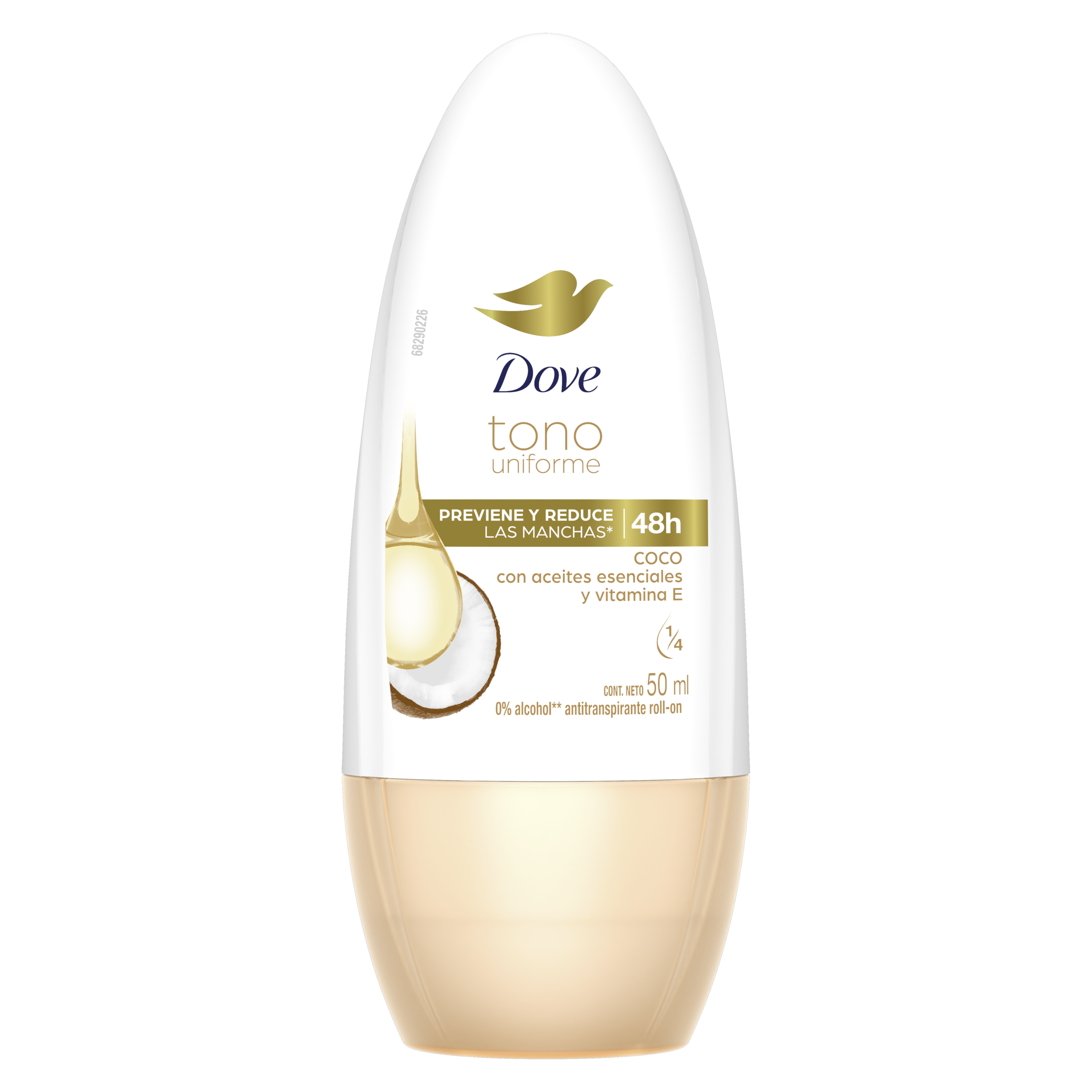 Desodorante en roll on Dove Tono Uniforme Coco
