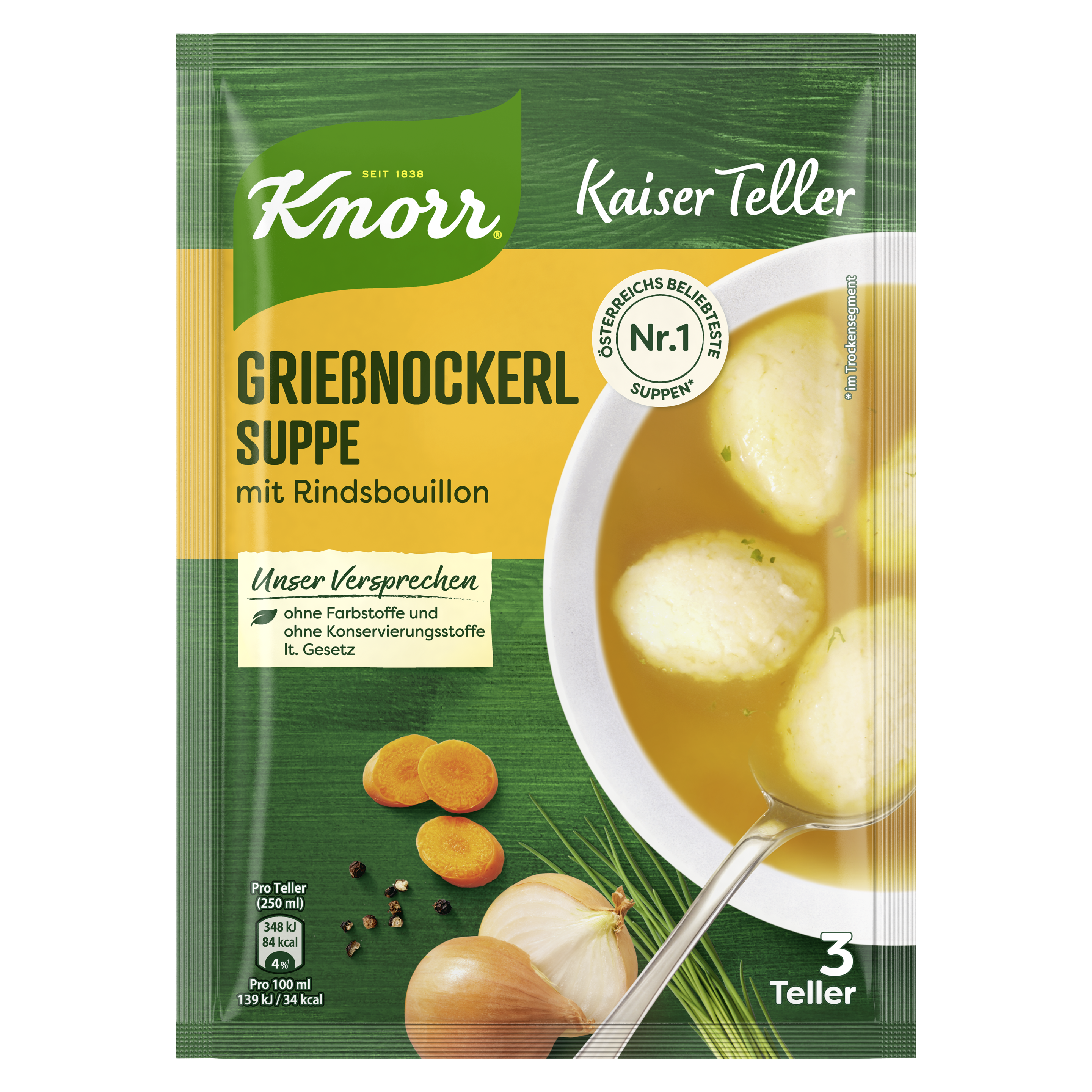 Knorr Kaiser Teller Grießnockerl Suppe 3 Teller