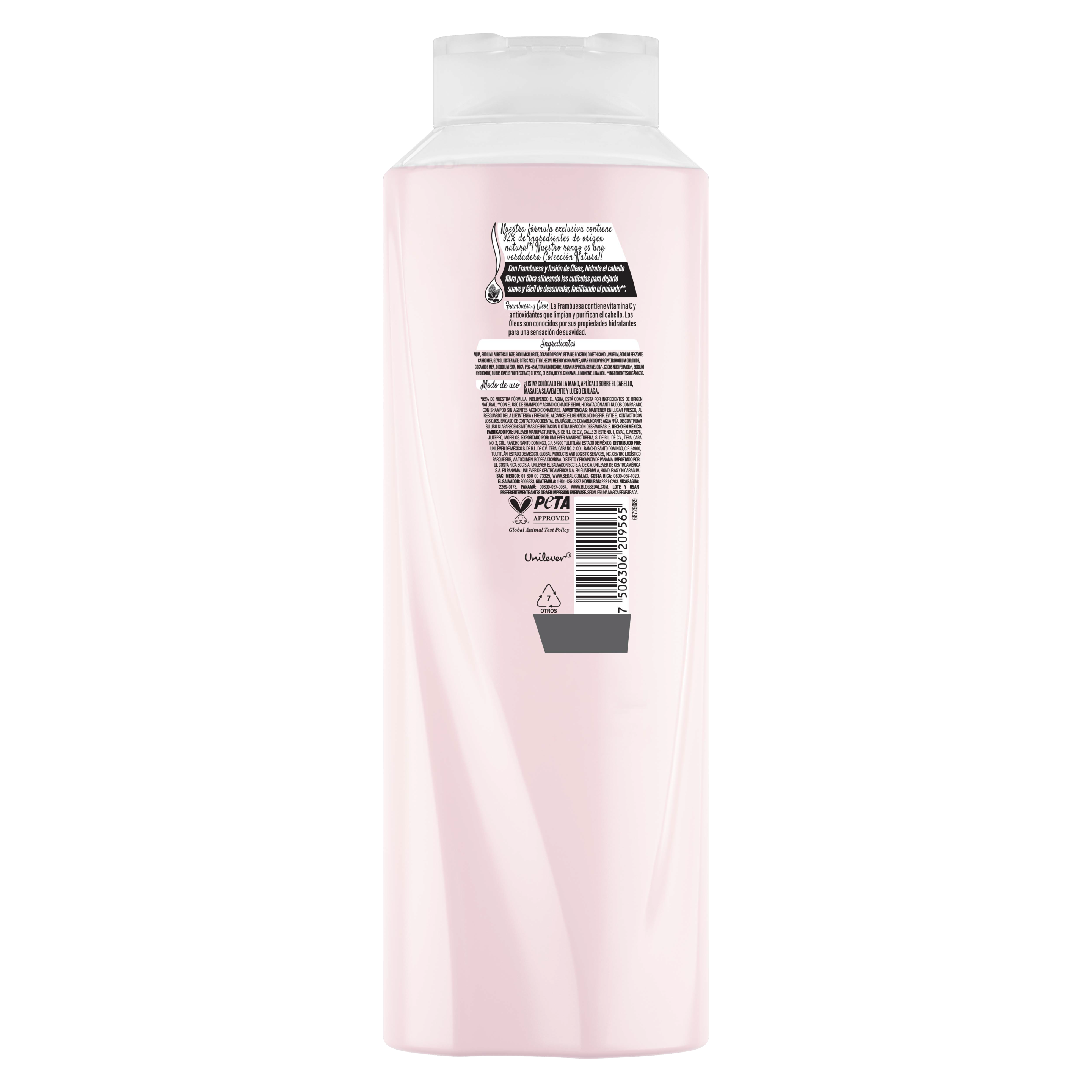 Shampoo Sedal Hidratación Anti Nudos Frambuesa y Óleos  620ml