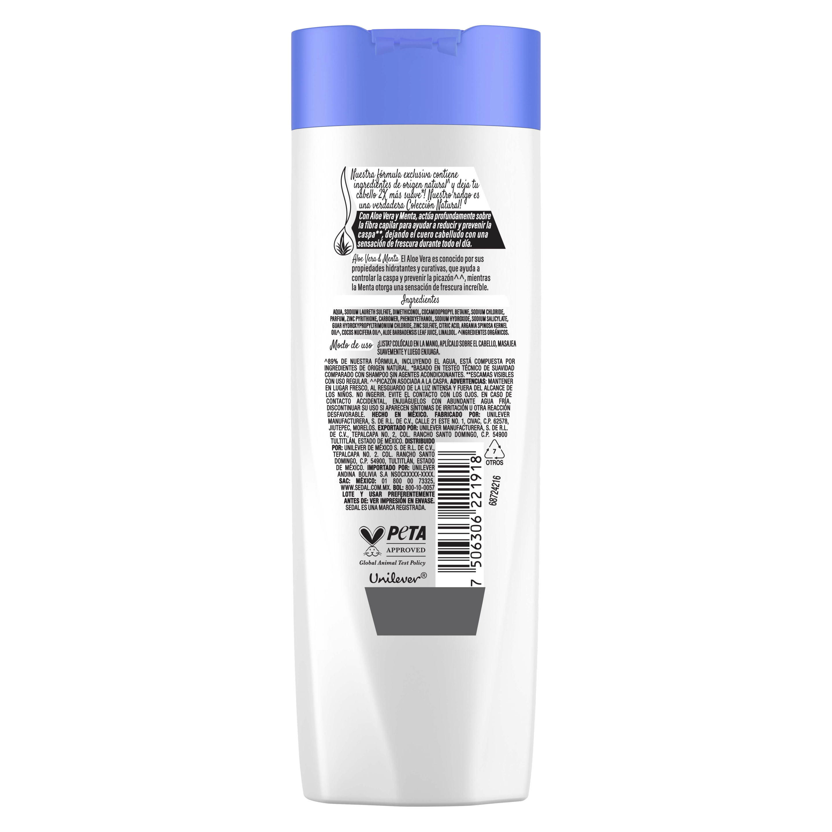 Shampoo Sedal Control Caspa y Frescura Aloe y Menta 620ml