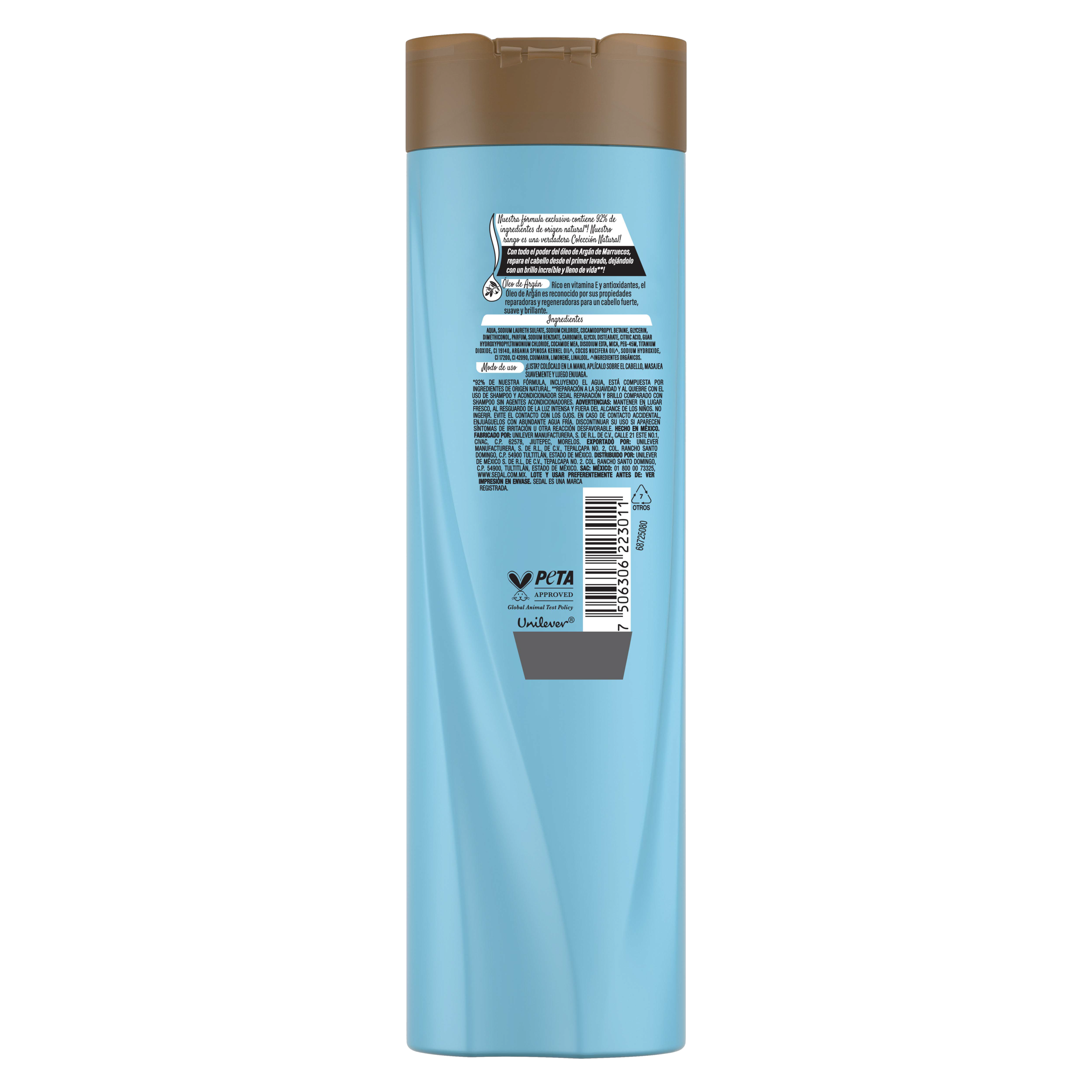 Shampoo Sedal Reparación y Brillo Bomba de Argán de Marruecos 620ml