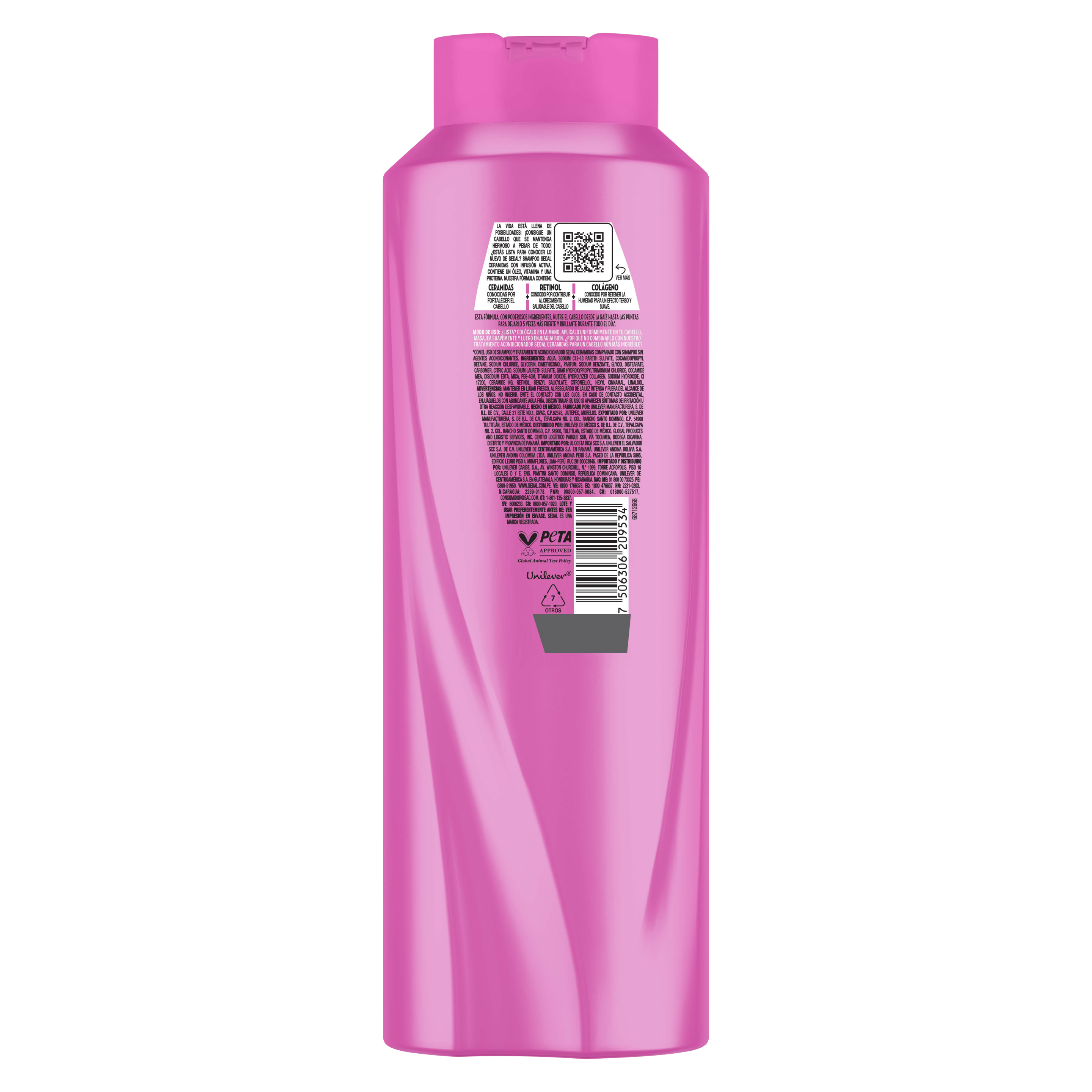 Imagen al frente del paquete Shampoo Sedal Ceramidas 845 ml