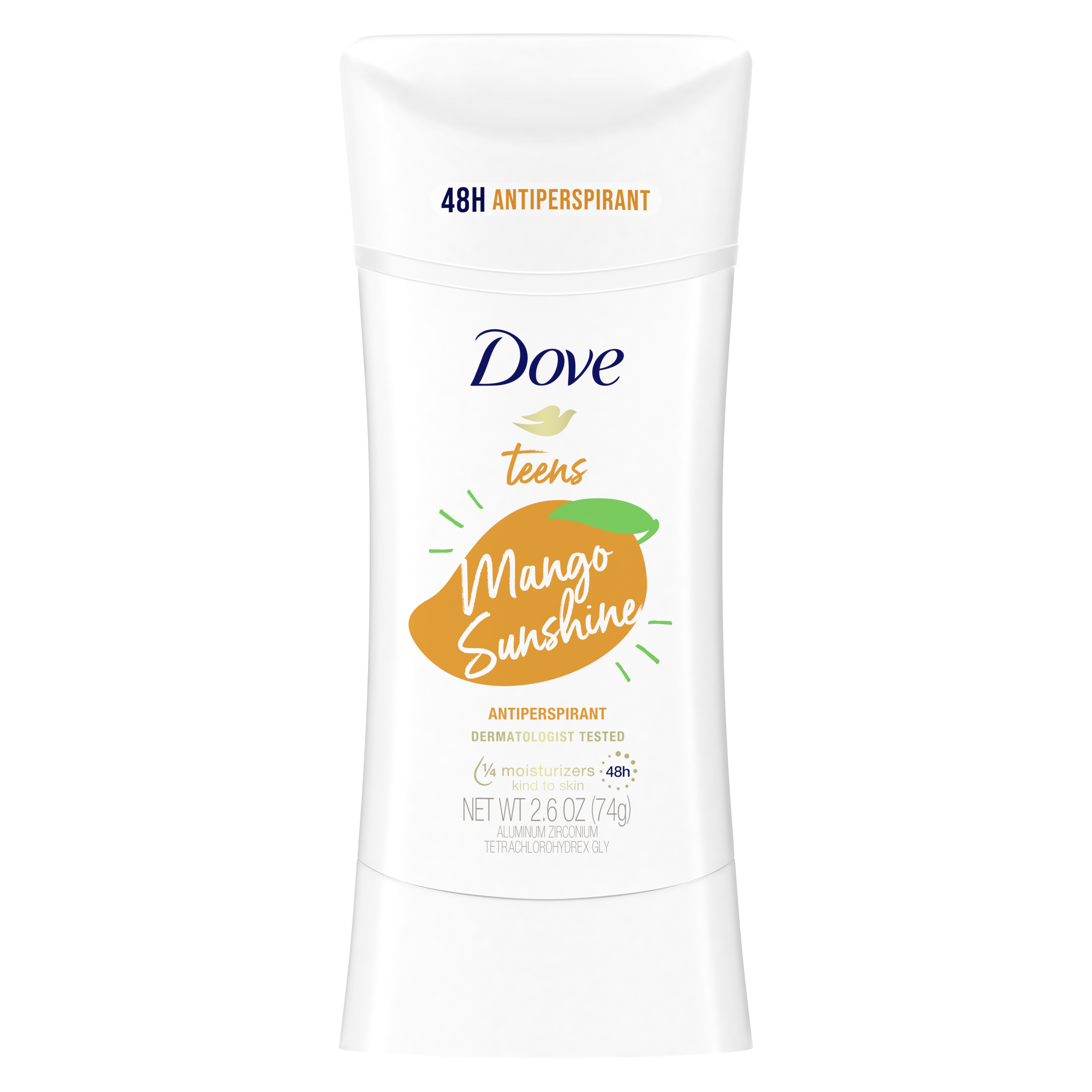 Dove Teens Antiperspirant Deodorant Stick Mango Sunshine