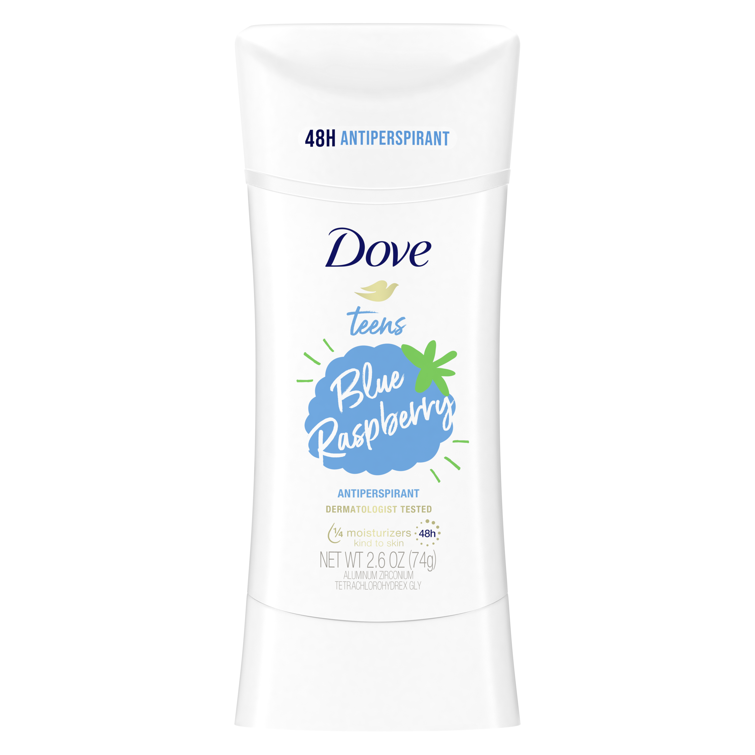 Dove Teens Antiperspirant Deodorant Stick Blue Raspberry