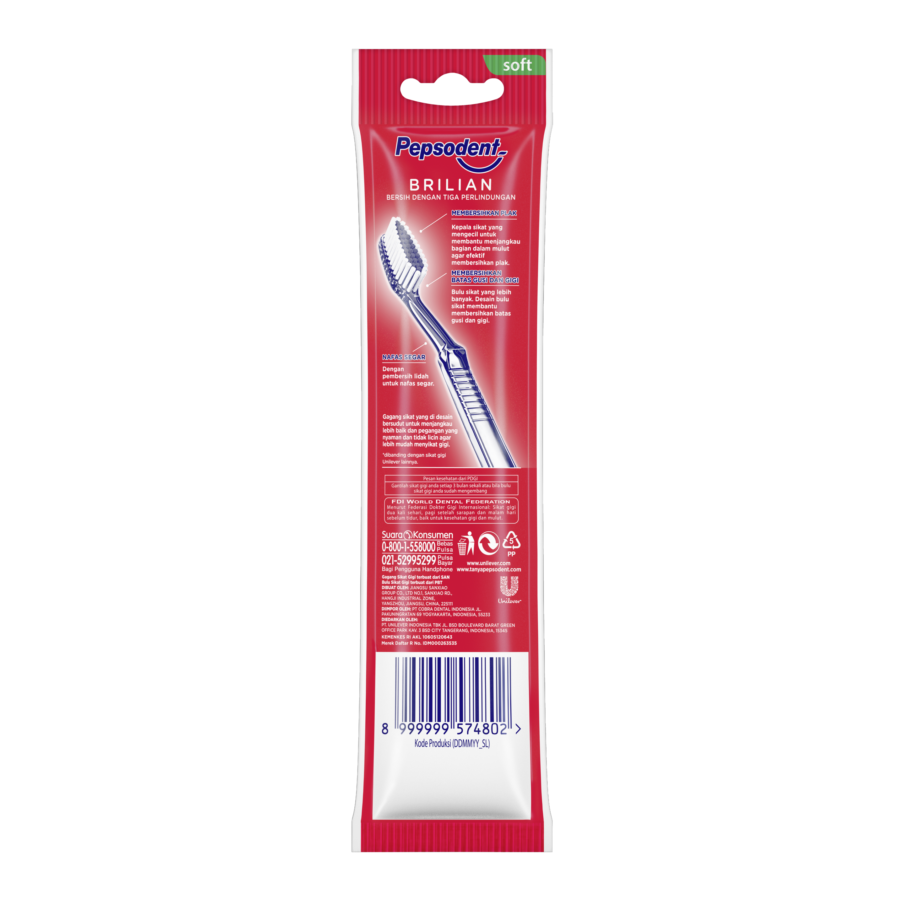 Sikat Gigi Pepsodent Brilian Soft