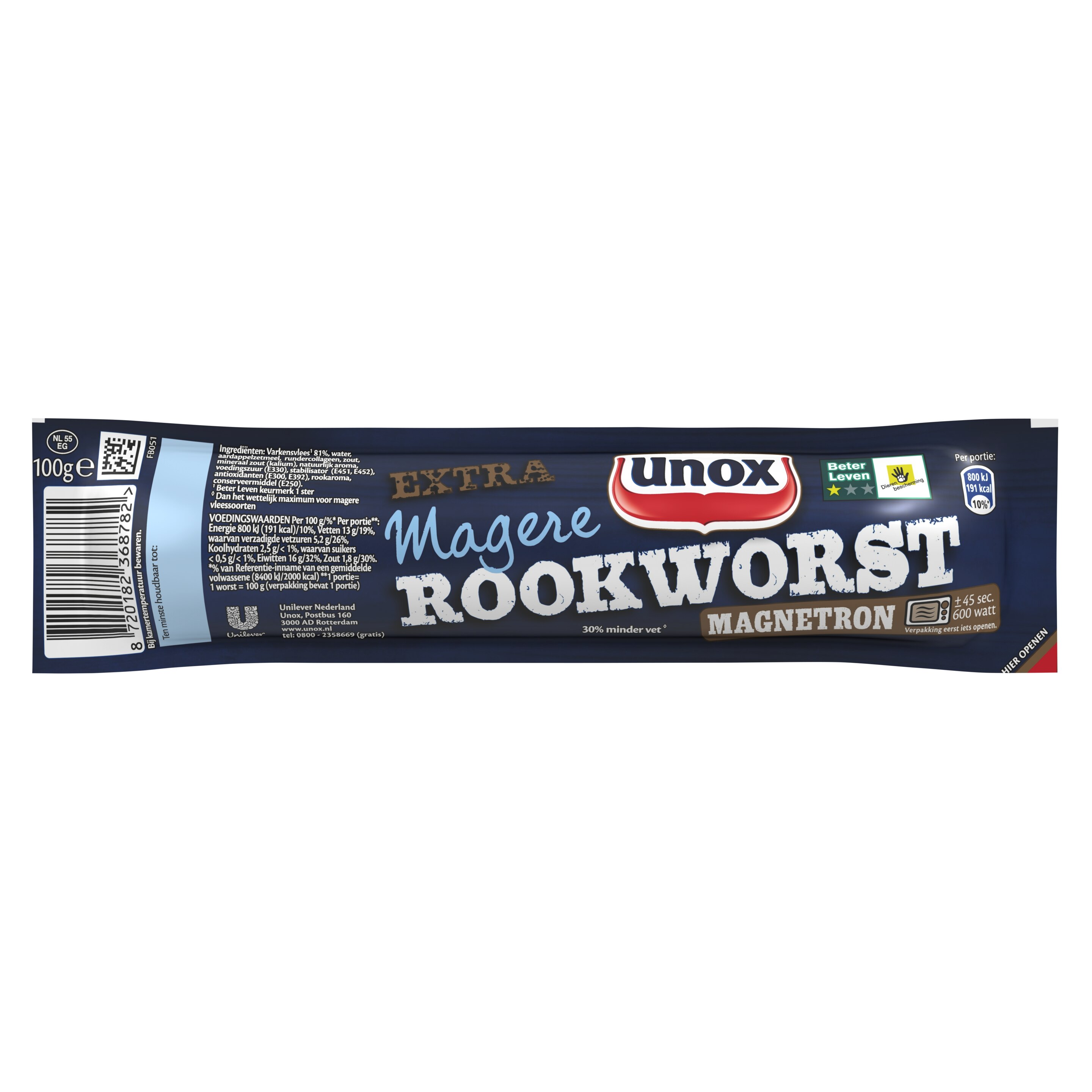 Unox  Rookworst magere magnetron 100 g packshot