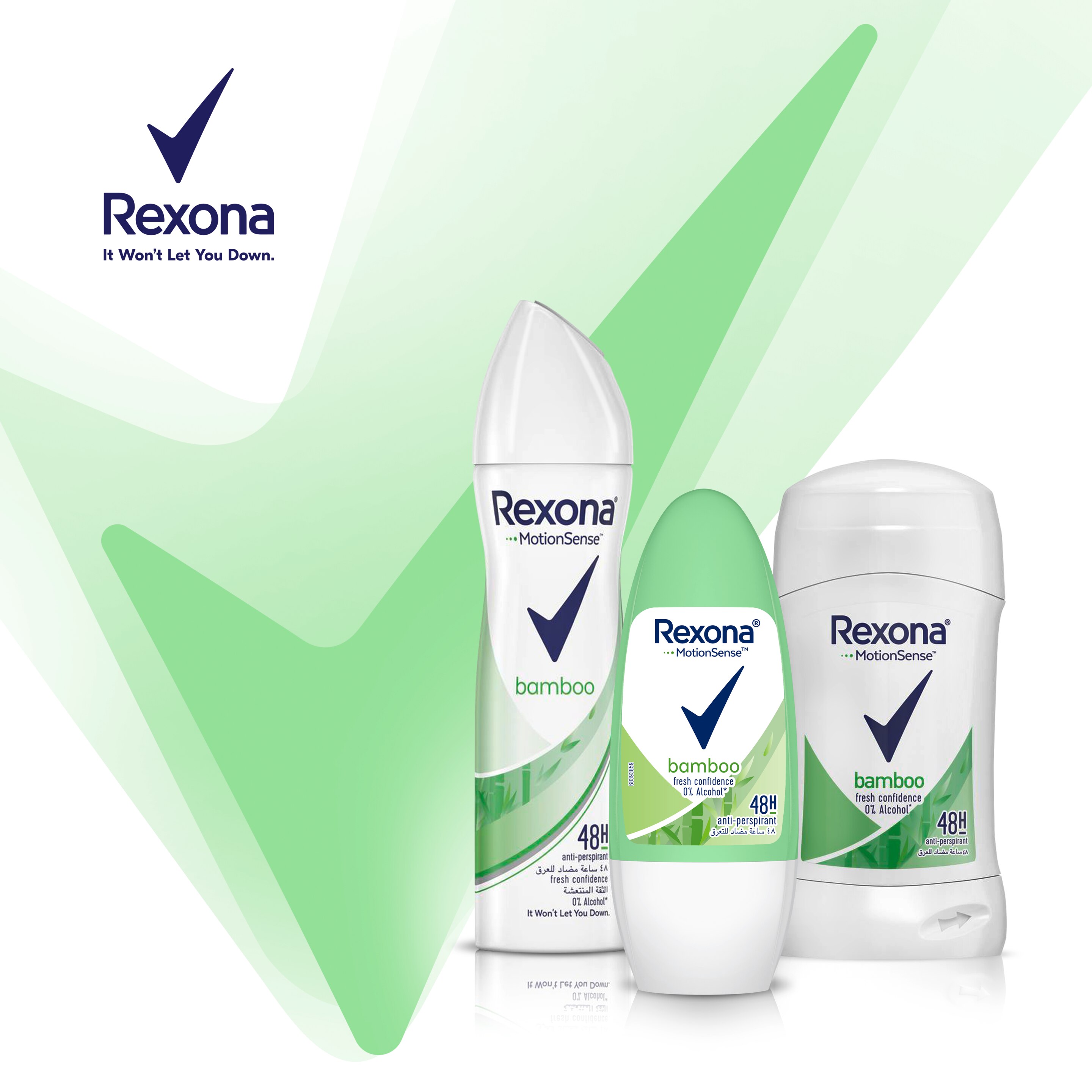 REXONA for Women Antiperspirant Deodorant Roll-On, 48 Hour Sweat and Odor Protection, Bamboo, Keeps You Feeling Fresh and Dry, 50ml