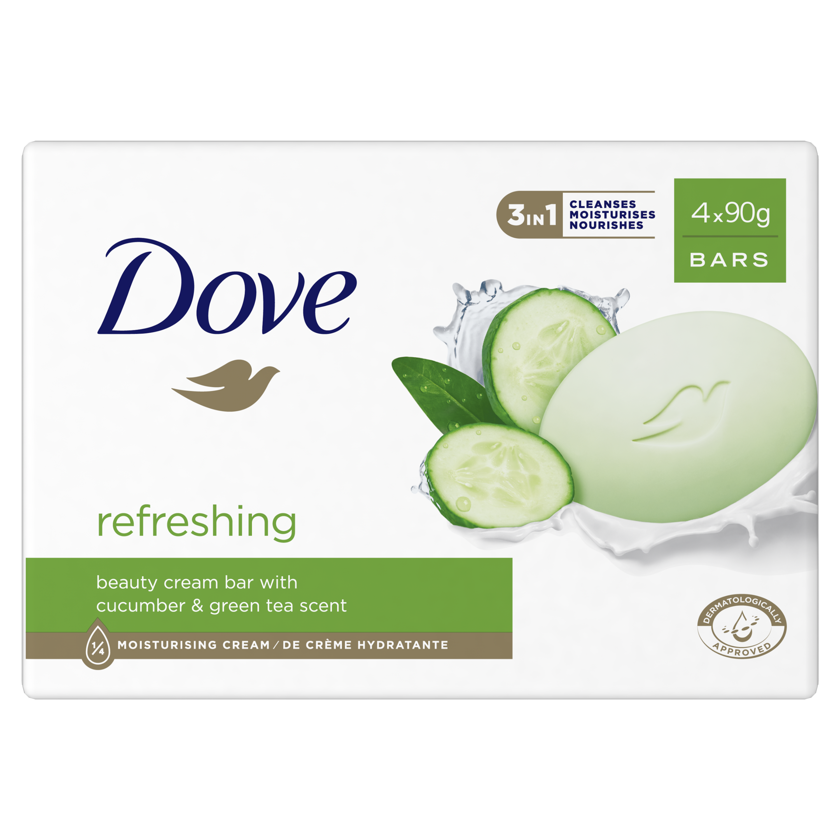 Dove Sabonete Refreshing Pepino e Chá Verde 4x90g