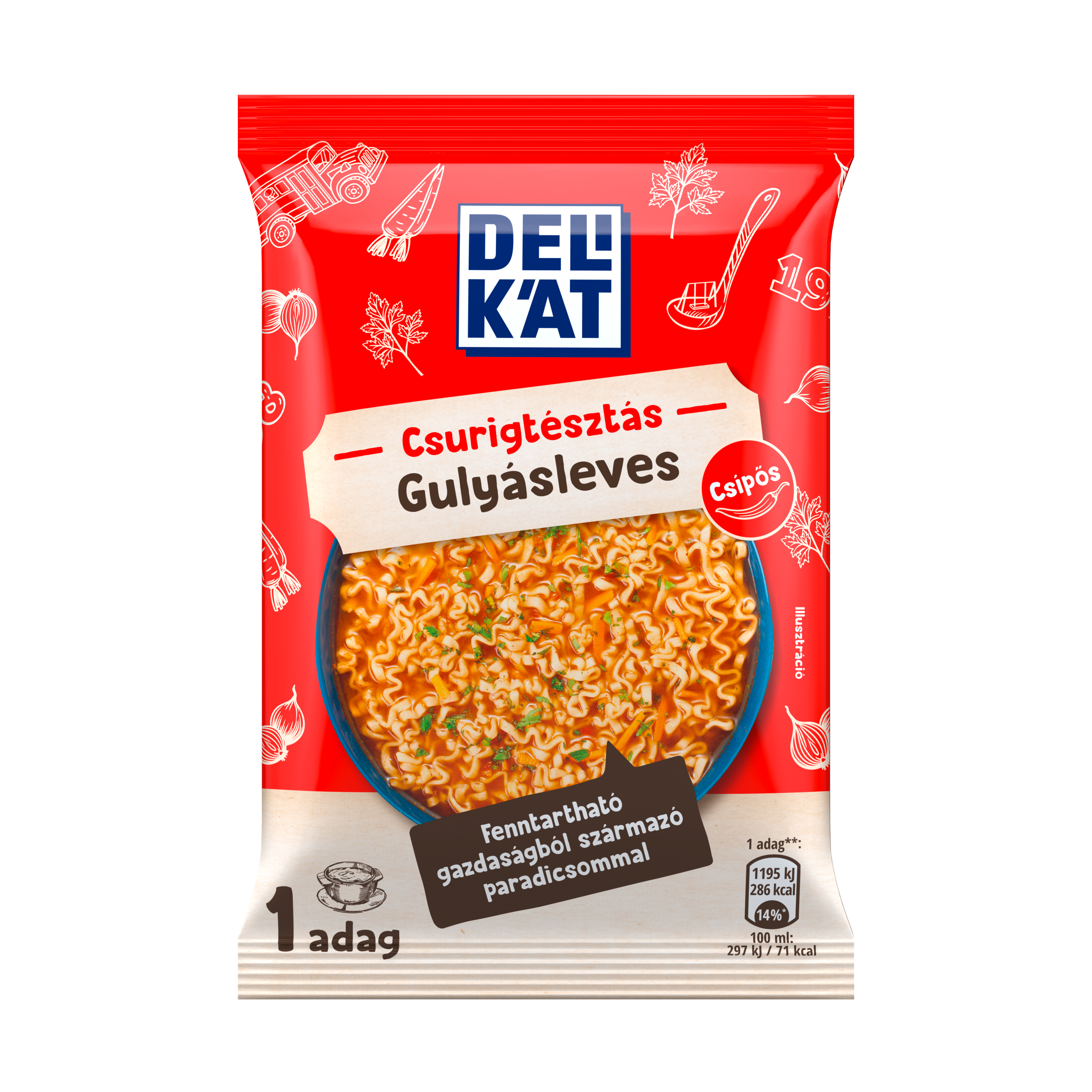 Delikát Csurigtésztás Gulyásleves 59 g packshot