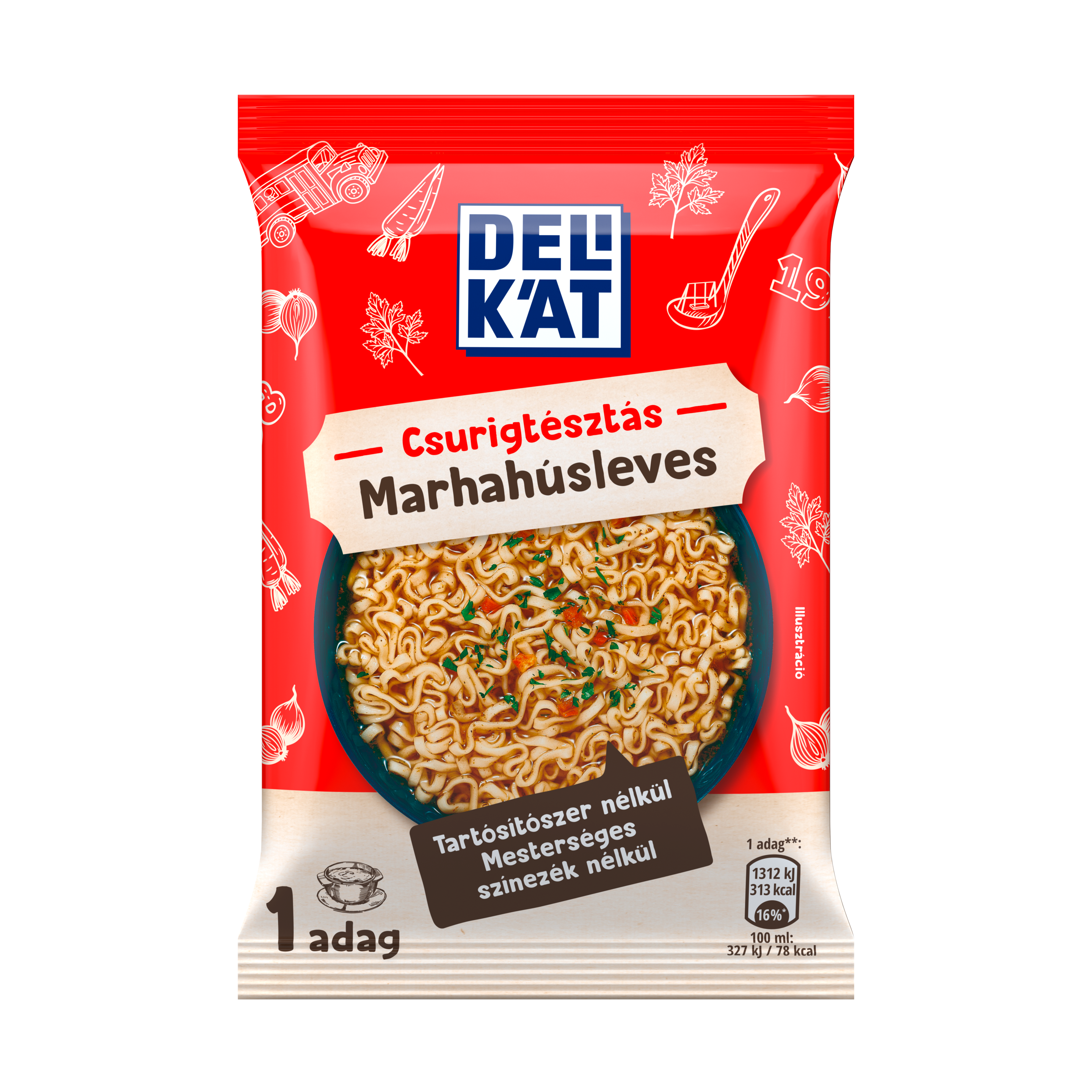 Delikát Csurigtésztás Gombaleves 57 g packshot