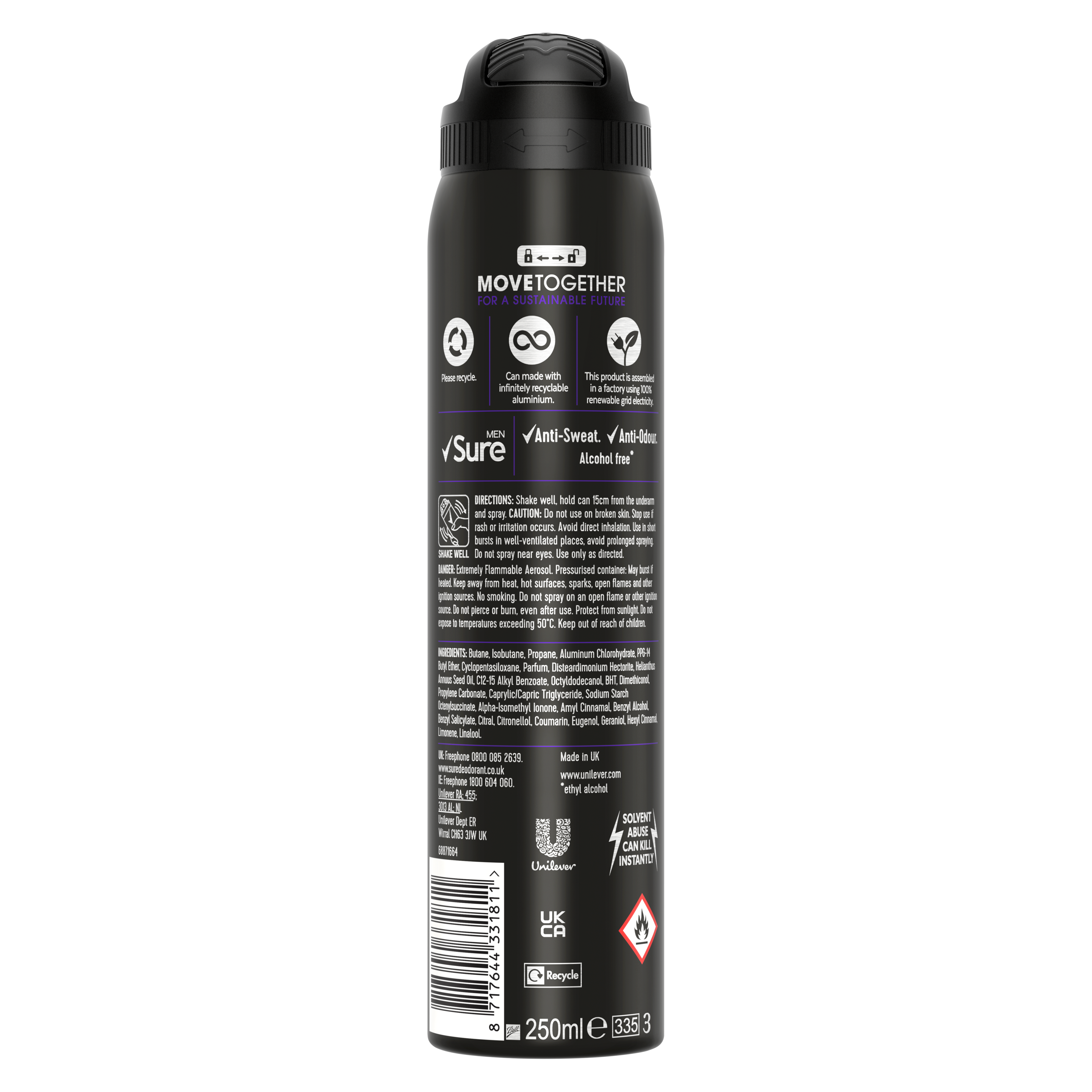 Sure Men Active Dry Antiperspirant Deodorant 250ml