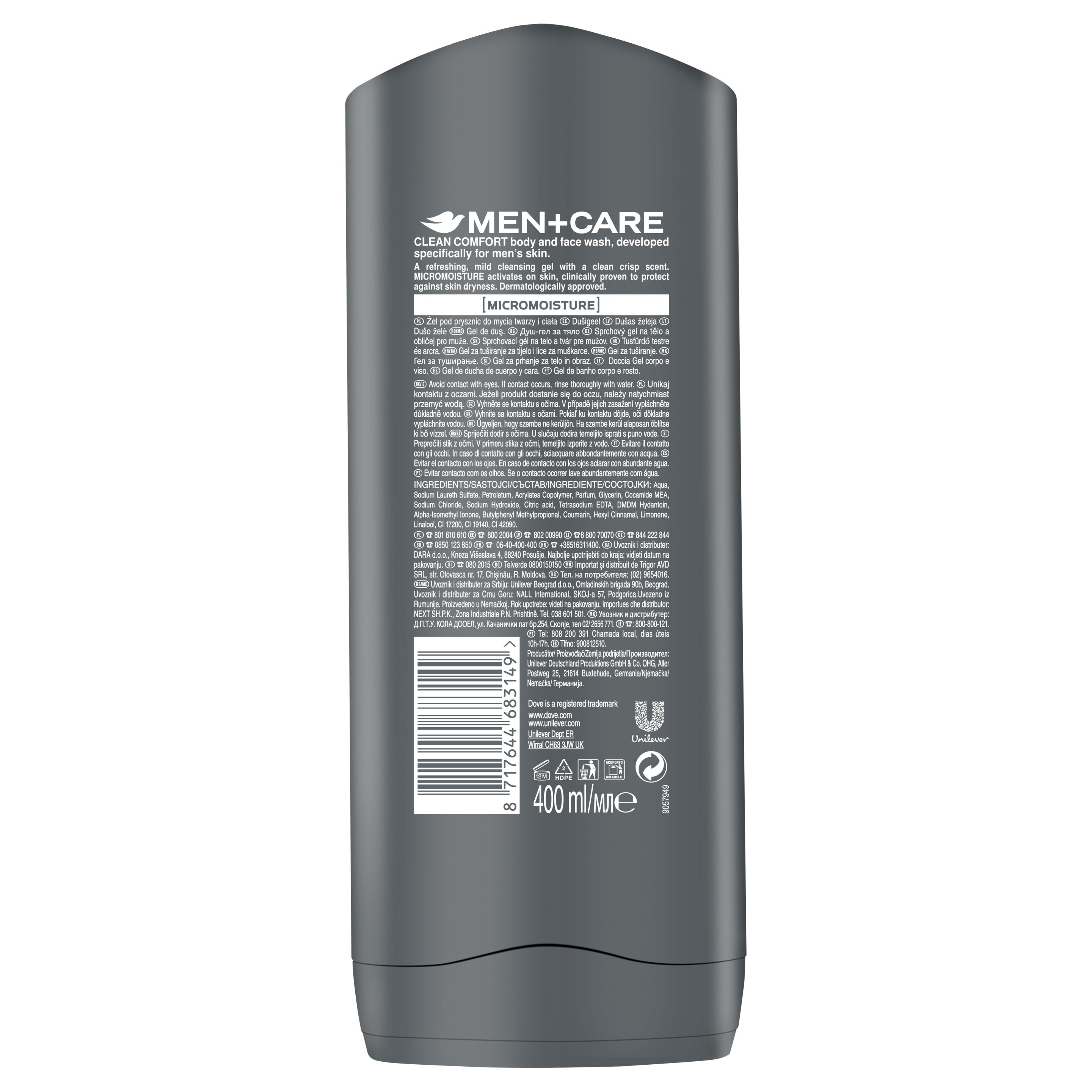 Dove Men+Care Gel de Banho Clean Comfort