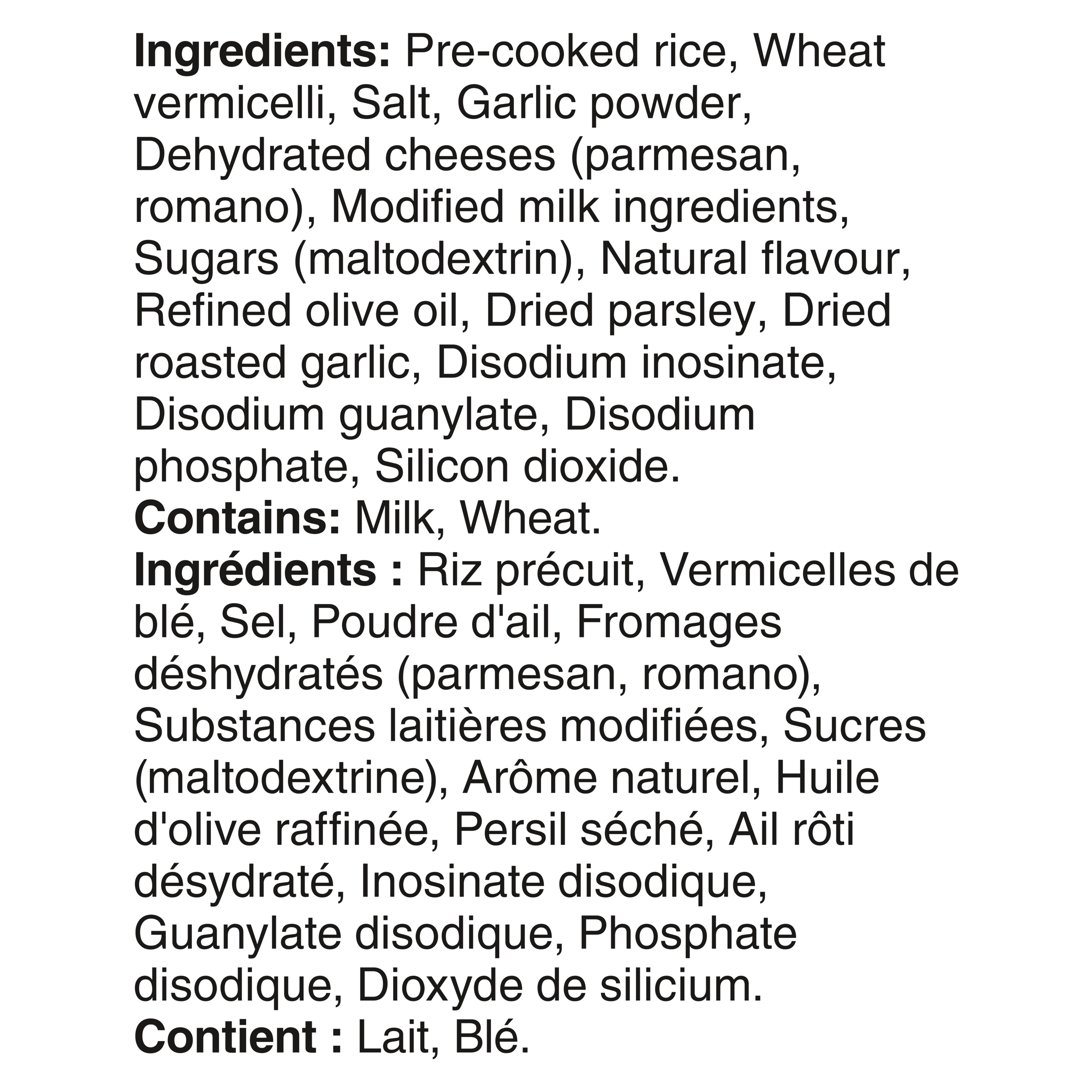 Plat d'accompagnement Riz et vermicelli Parmesan à l'ail Knorr® Sidekicks