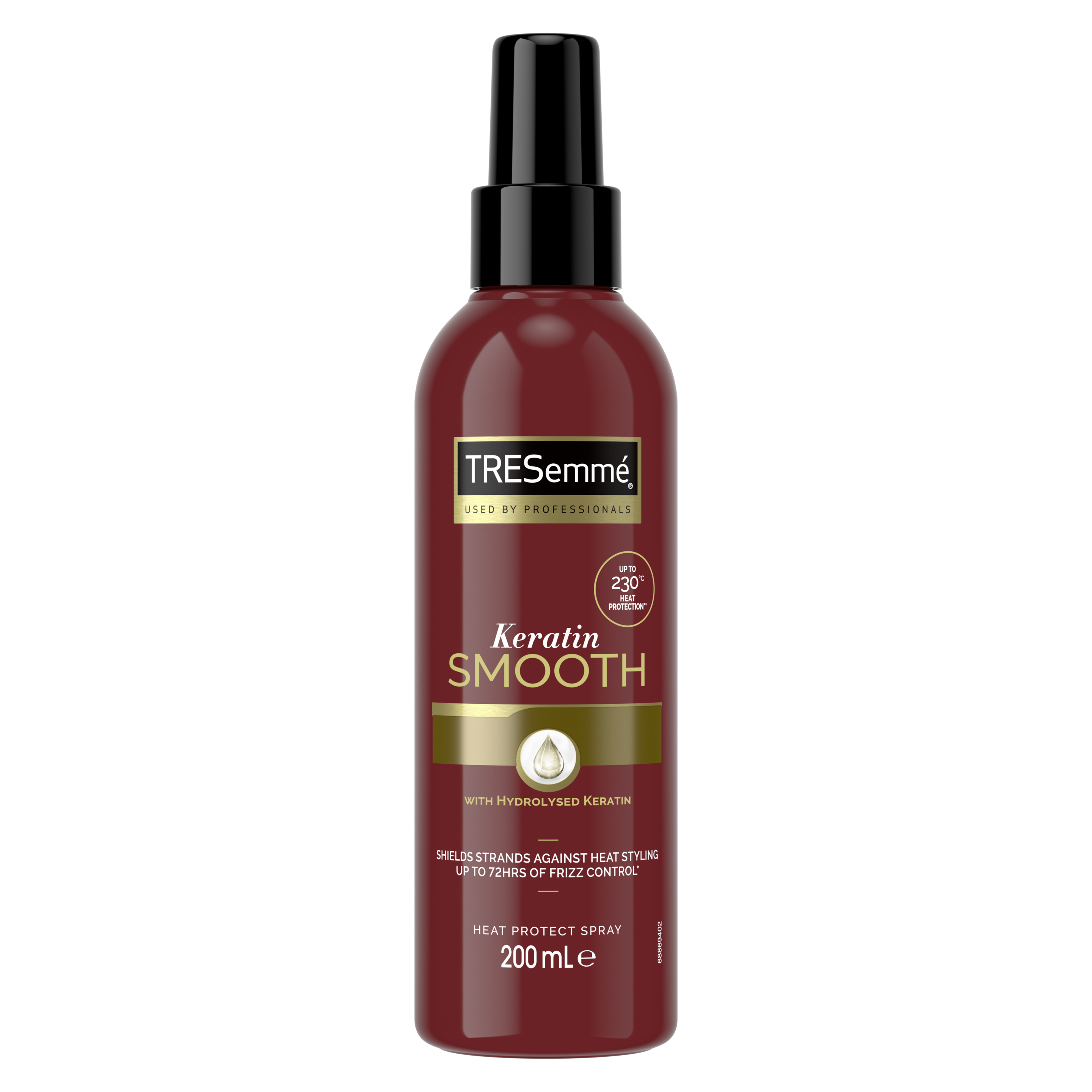 A 200ml bottle of TRESemmé Keratin Smooth Heat Protect Spray front of pack image