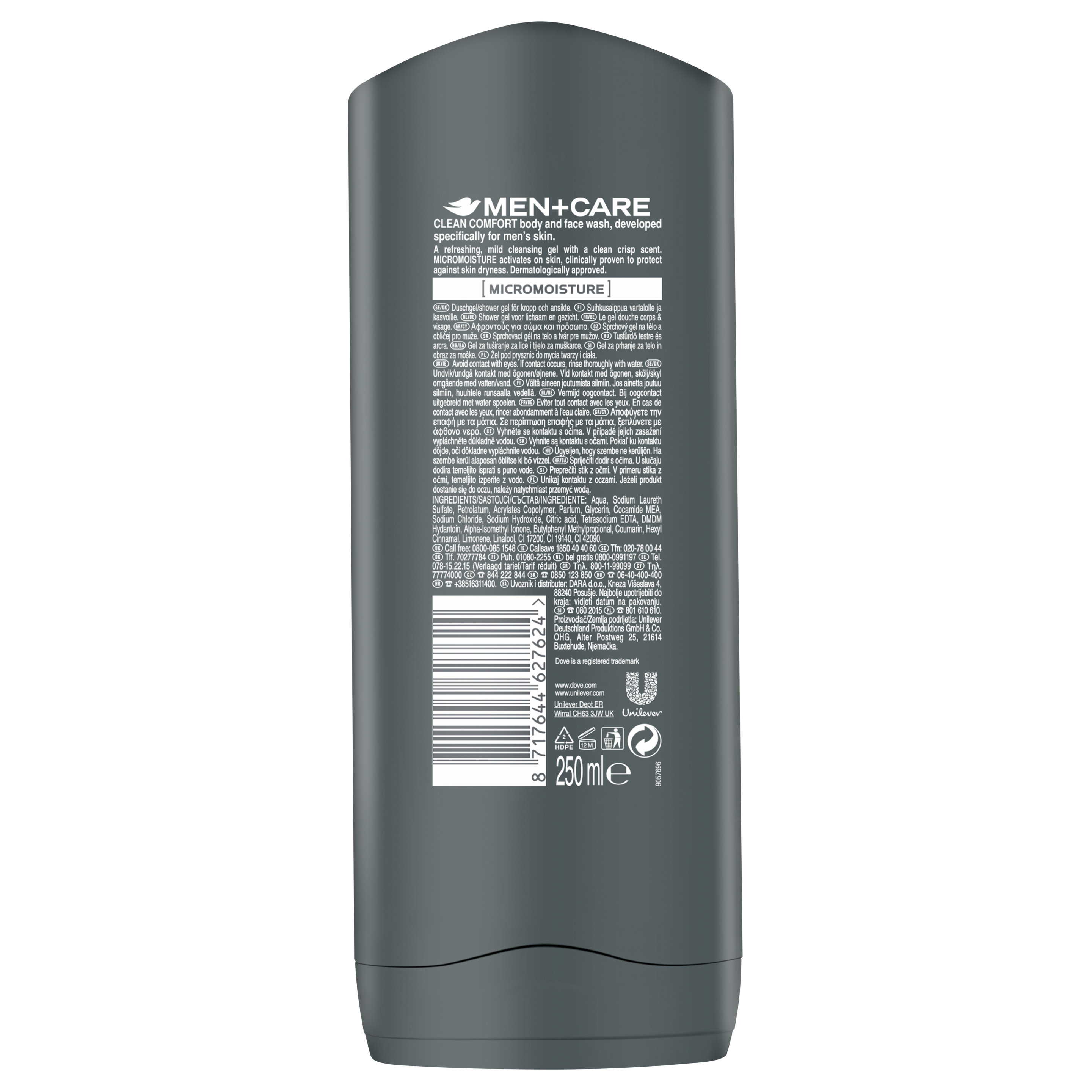 Gel de duș pentru corp și față Men+Care Clean Comfort