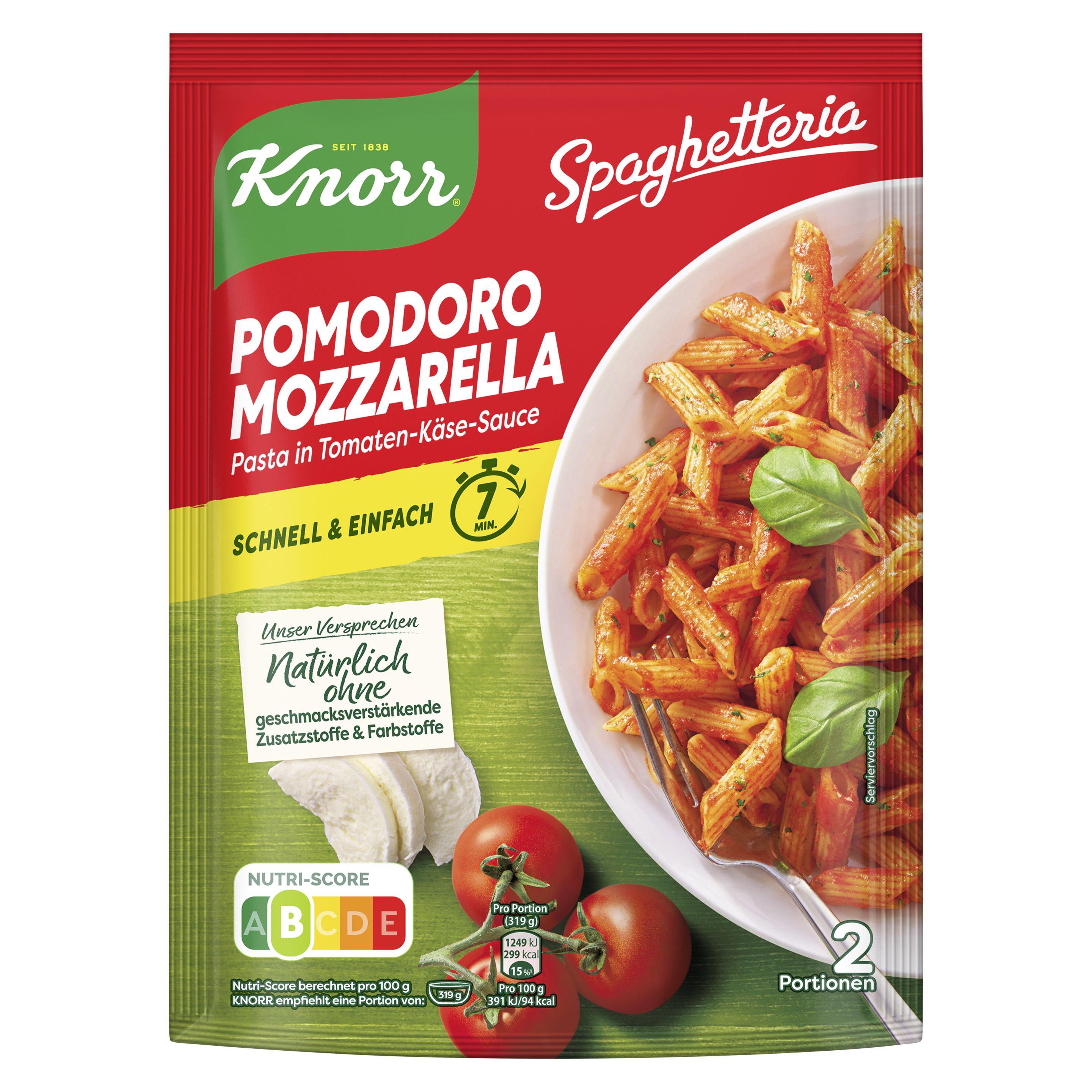 Knorr Spaghetteria Pomodoro Mozzarella Pasta in Tomaten-Käse-Sauce 163 g