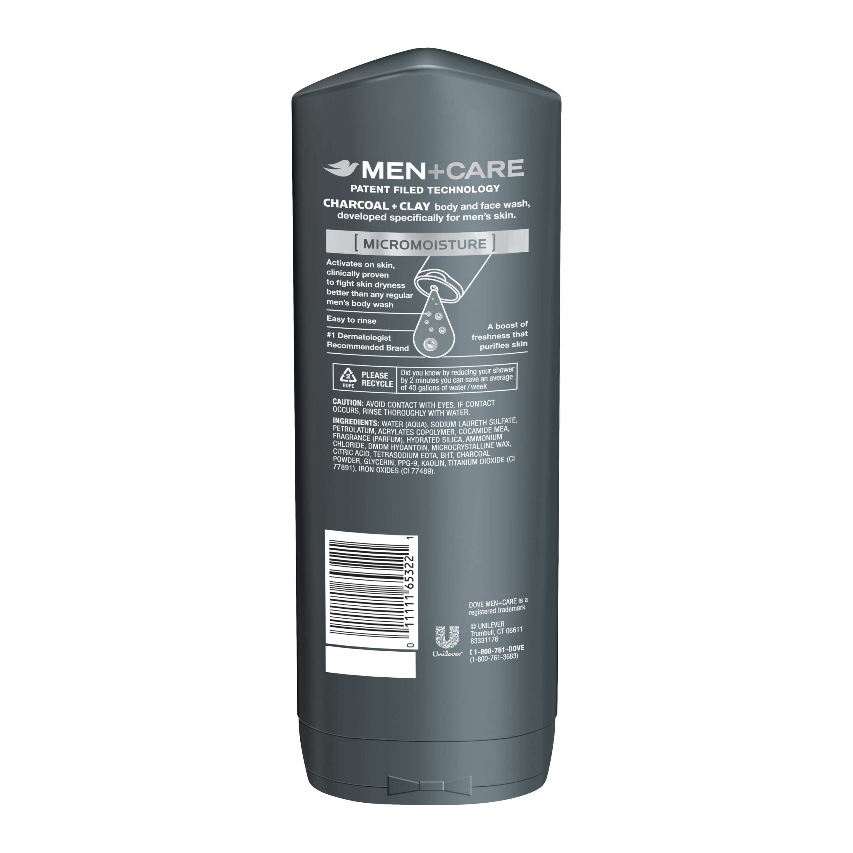 Men+Care Elements Charcoal + Clay gel de baño