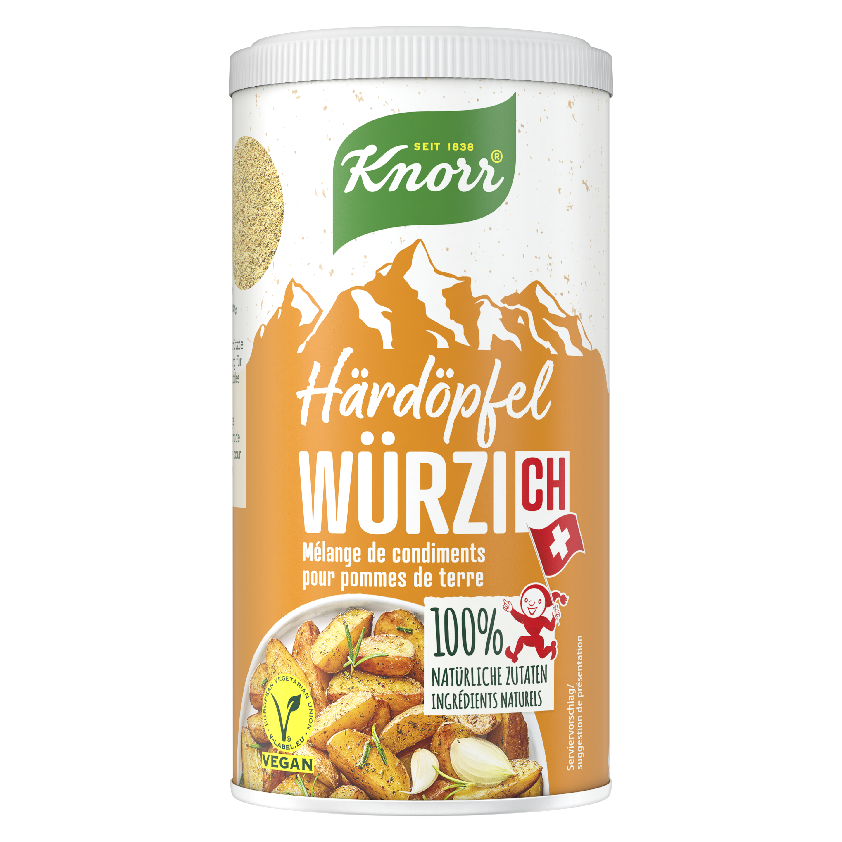 KNORR ingrédients 100% naturels WürziCH mélange de condiments pour pommes de terre 180g saupoudreuse