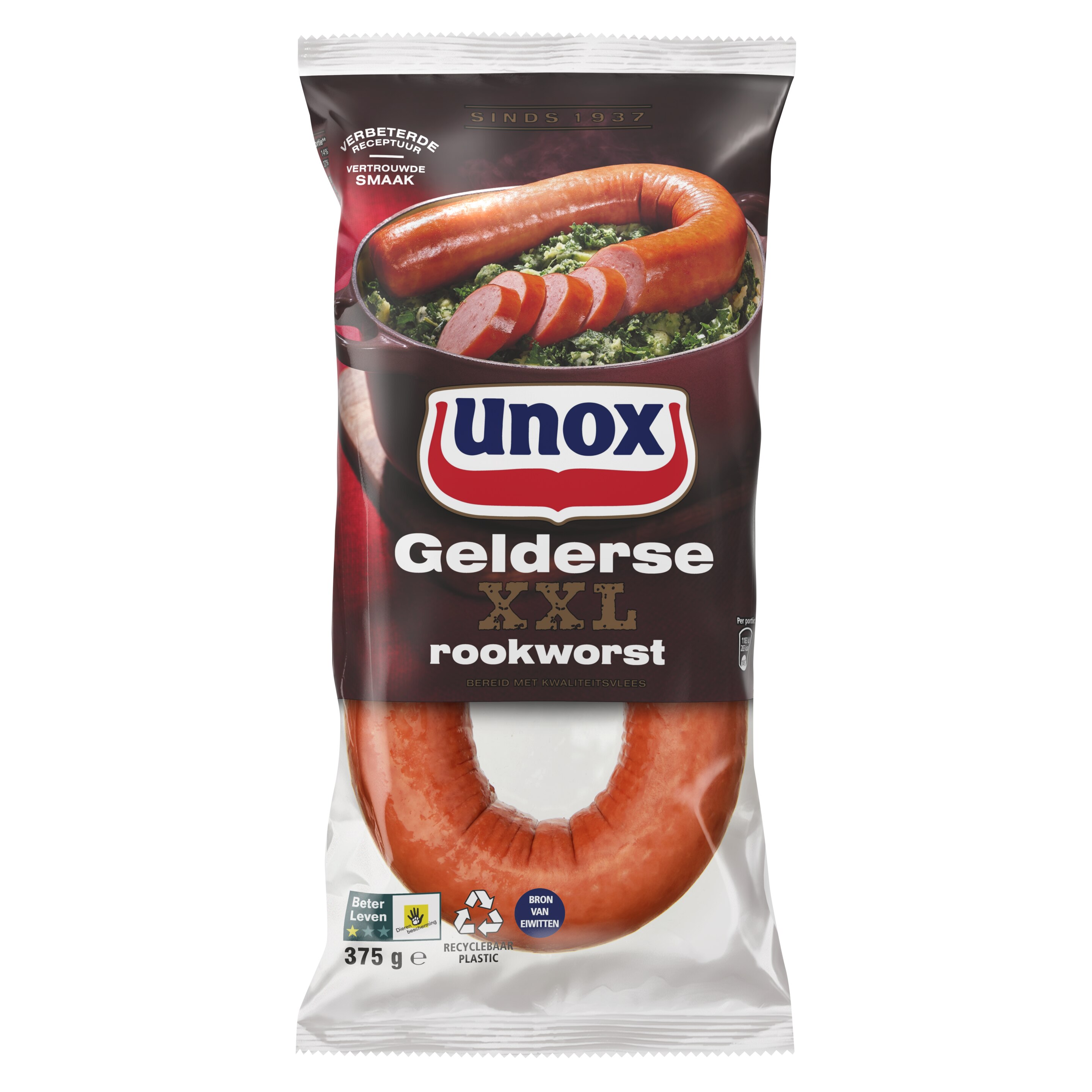 Unox  Rookworst gelderse 375 g packshot
