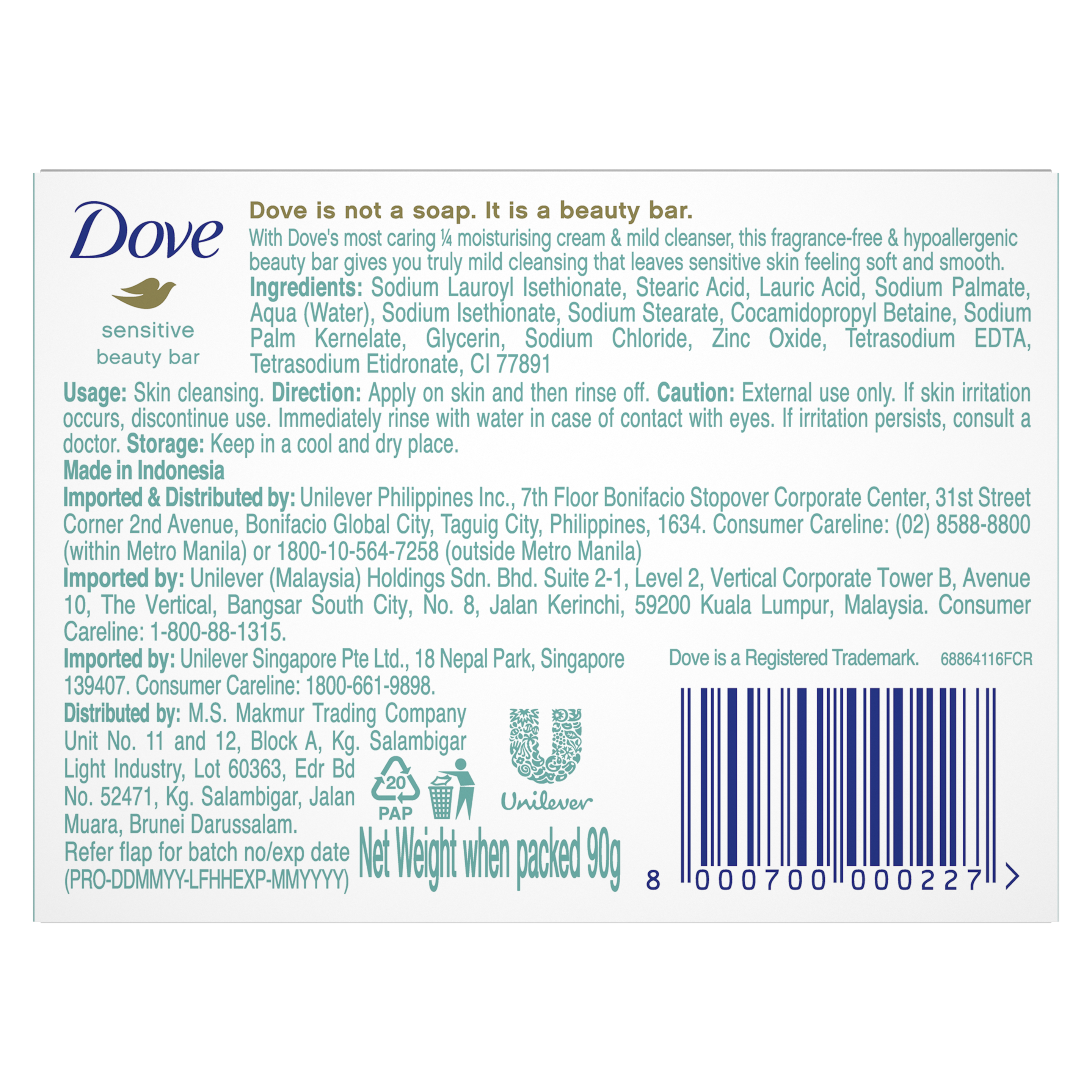 Dove Beauty Bar Sensitive Skin