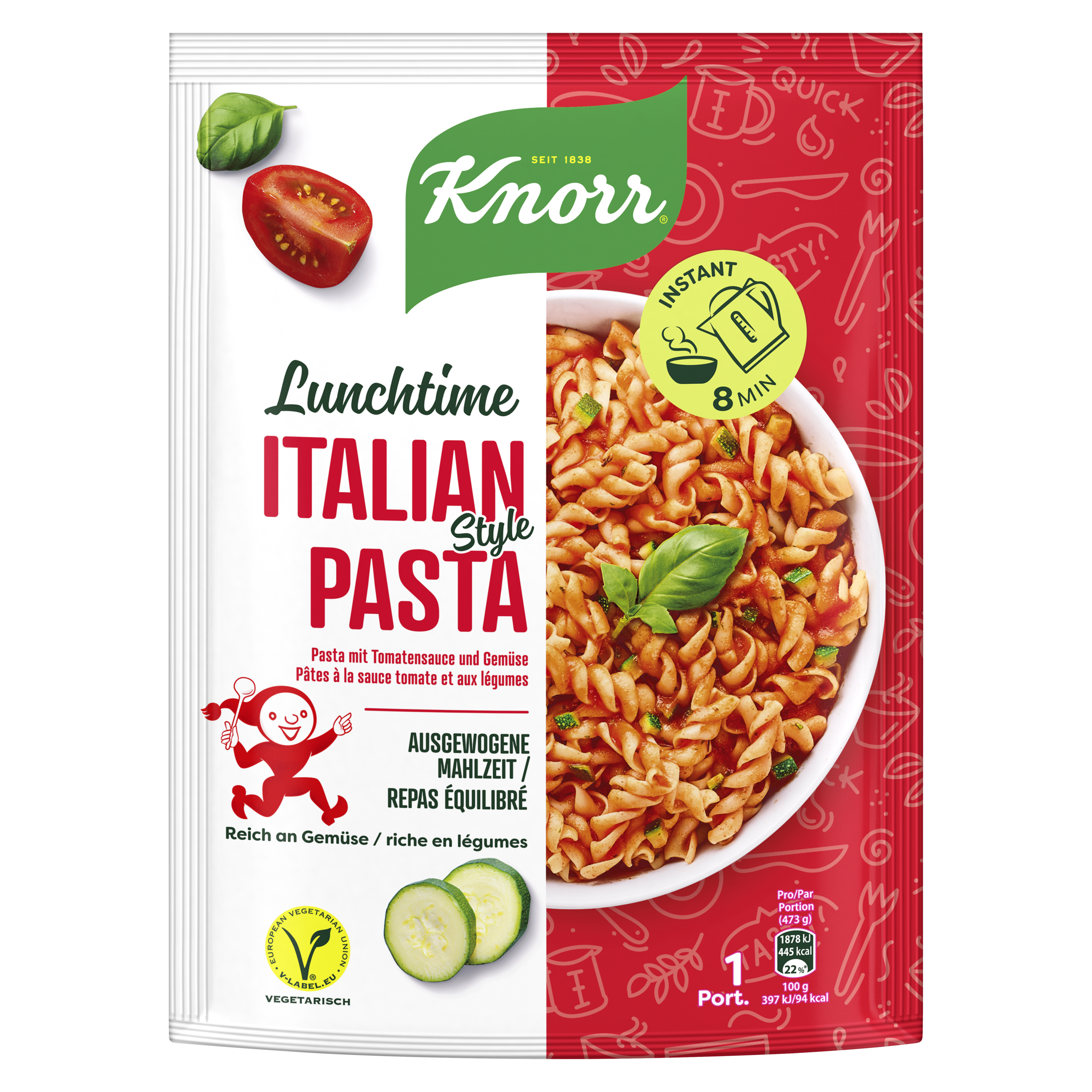 KNORR Lunchtime Italian Style Pasta Beutel 1 Portion