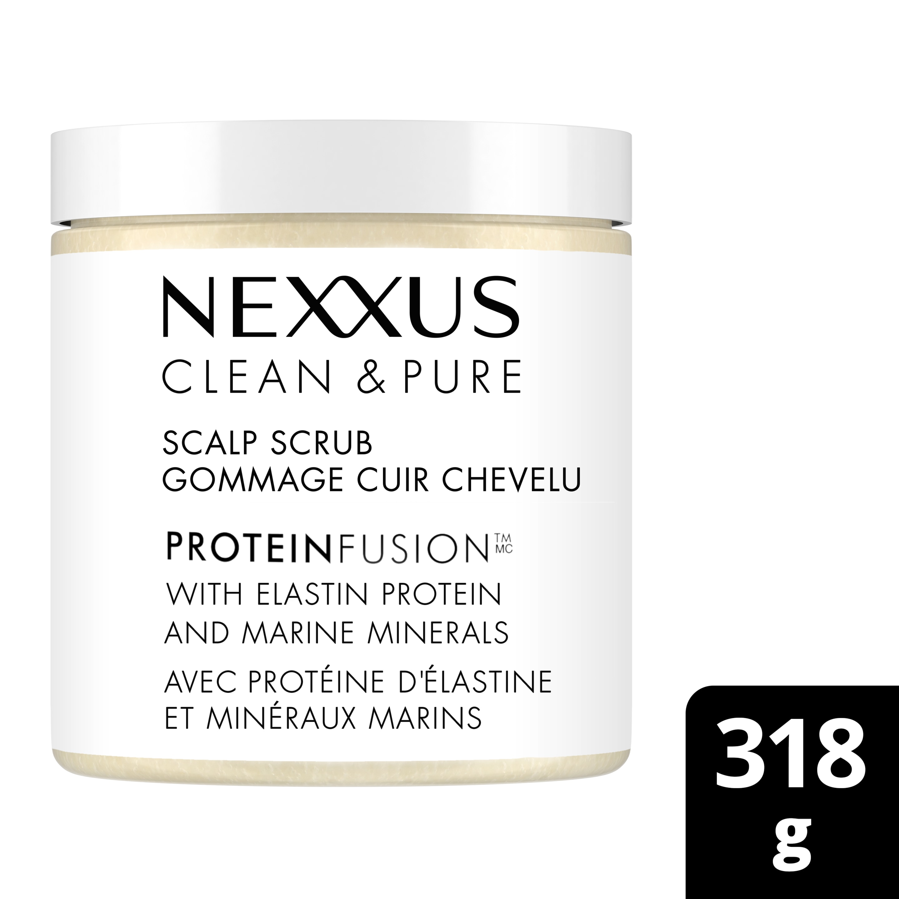 Étiquette de front du gommage cuir chevelu Nexxus Clean & Pure 318 g