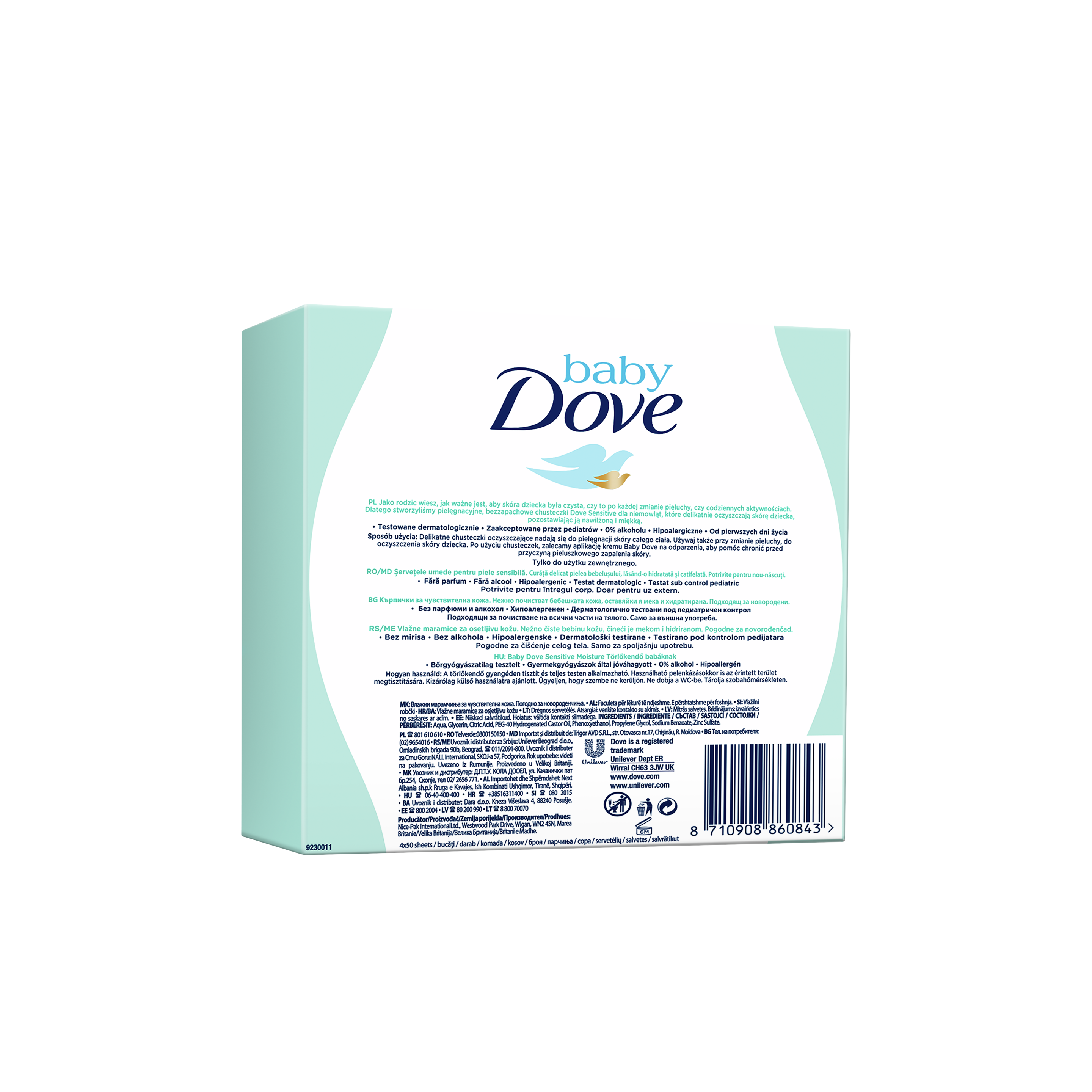 Șervețele umede pentru piele sensibilă Sensitive Moisture