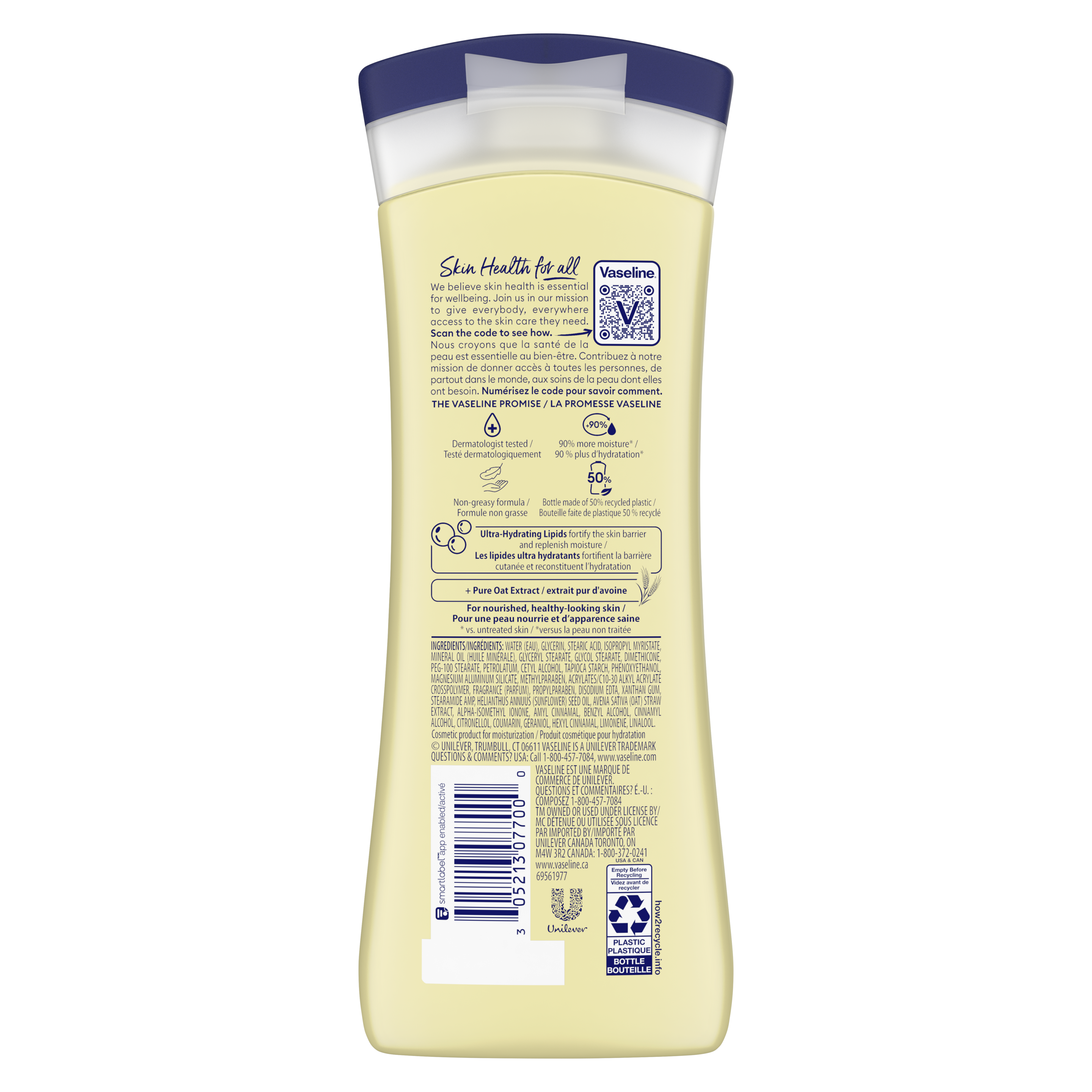 Vaseline® Intensive Care™ Nourishing Moisture Lotion back of pack