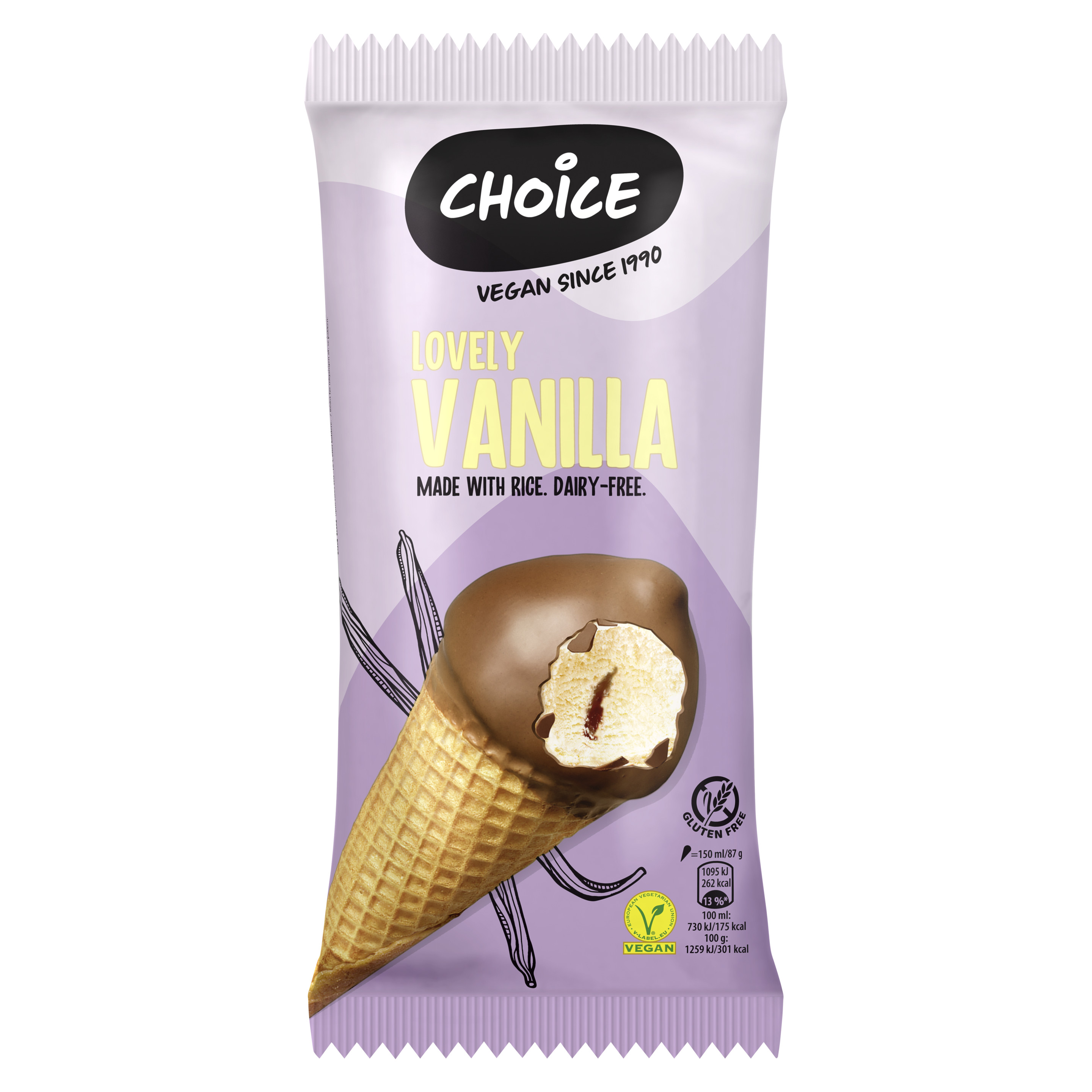 Choice Vanilja-Suklaa tuutti Maidoton packshot