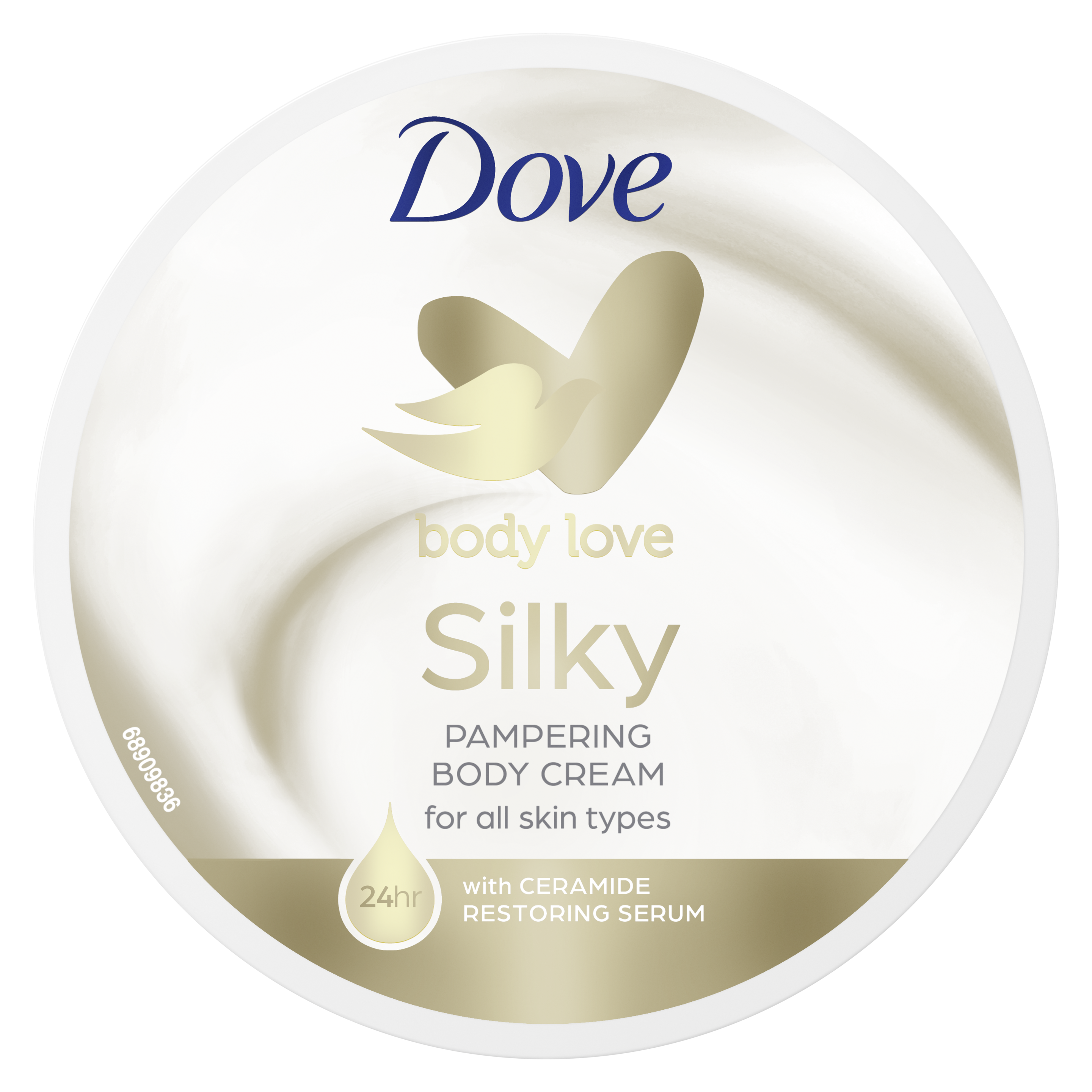 DOVE Body Love Pampering Bodycrème voor alle huidtypen Silky verwennende vochtinbrengende crème voor een zijdezachte huid 300 ml packshot