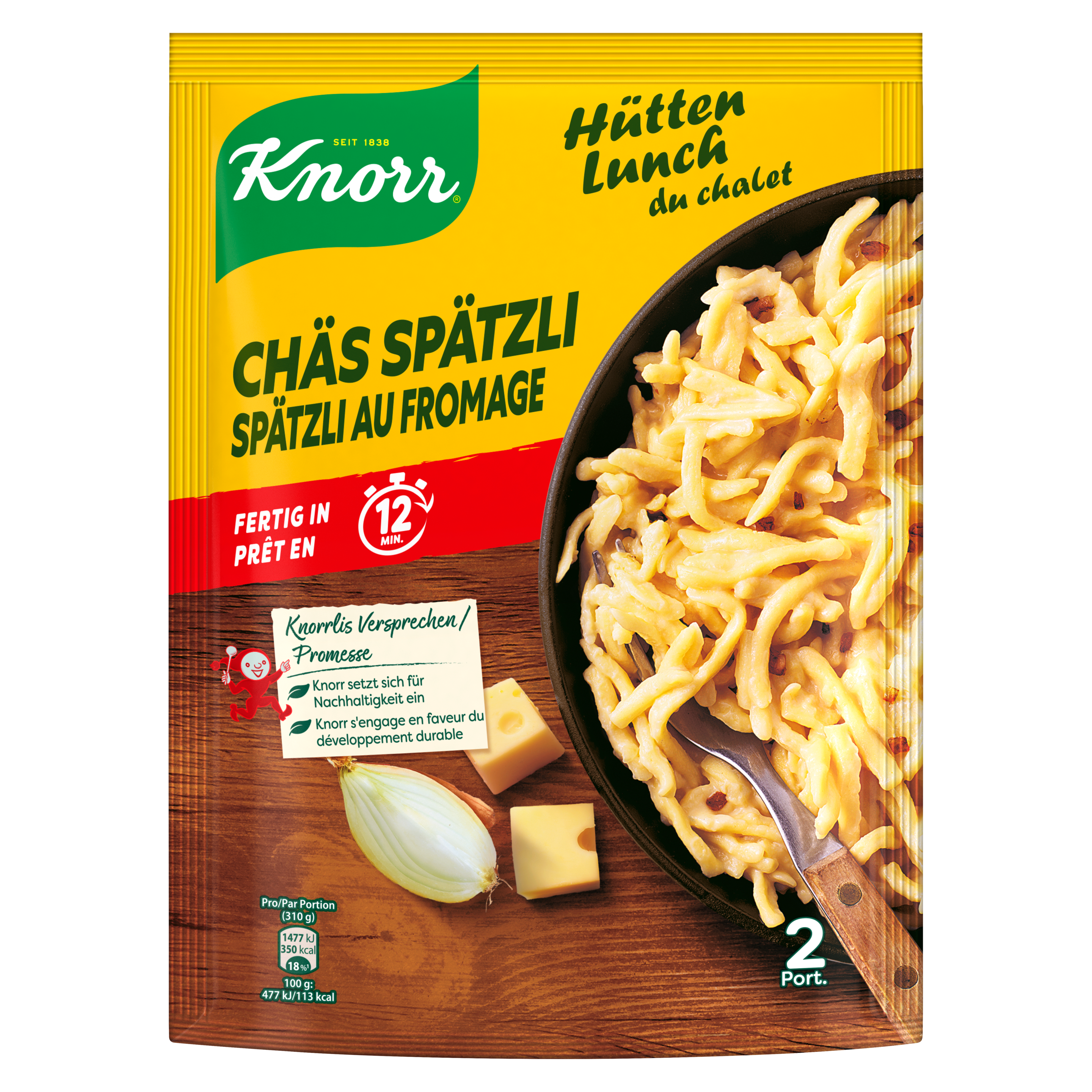 KNORR Lunch du chalet Spätzli au fromage sachet 2 portions