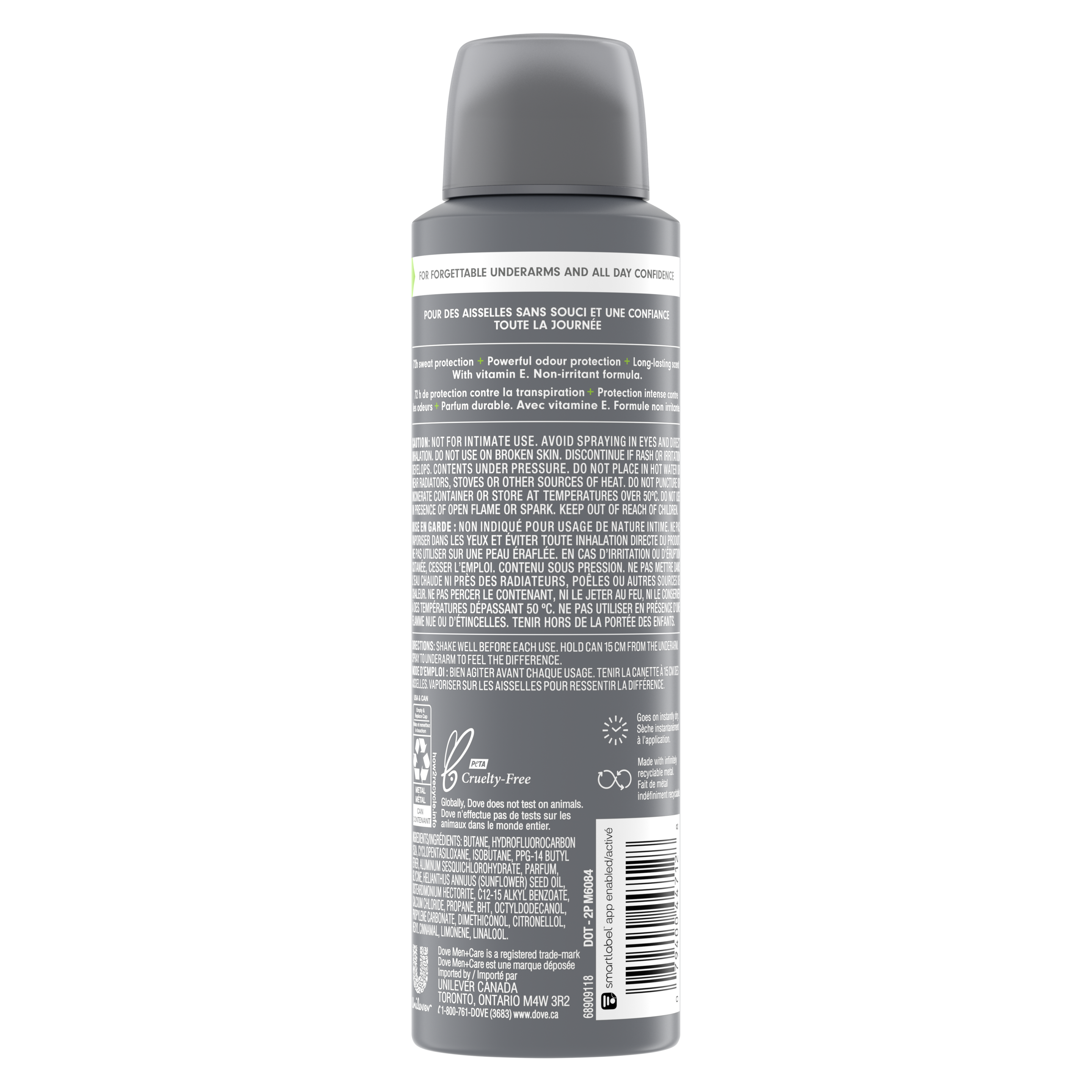Men+Care Extra Fresh Dry Spray Antiperspirant 107g Back