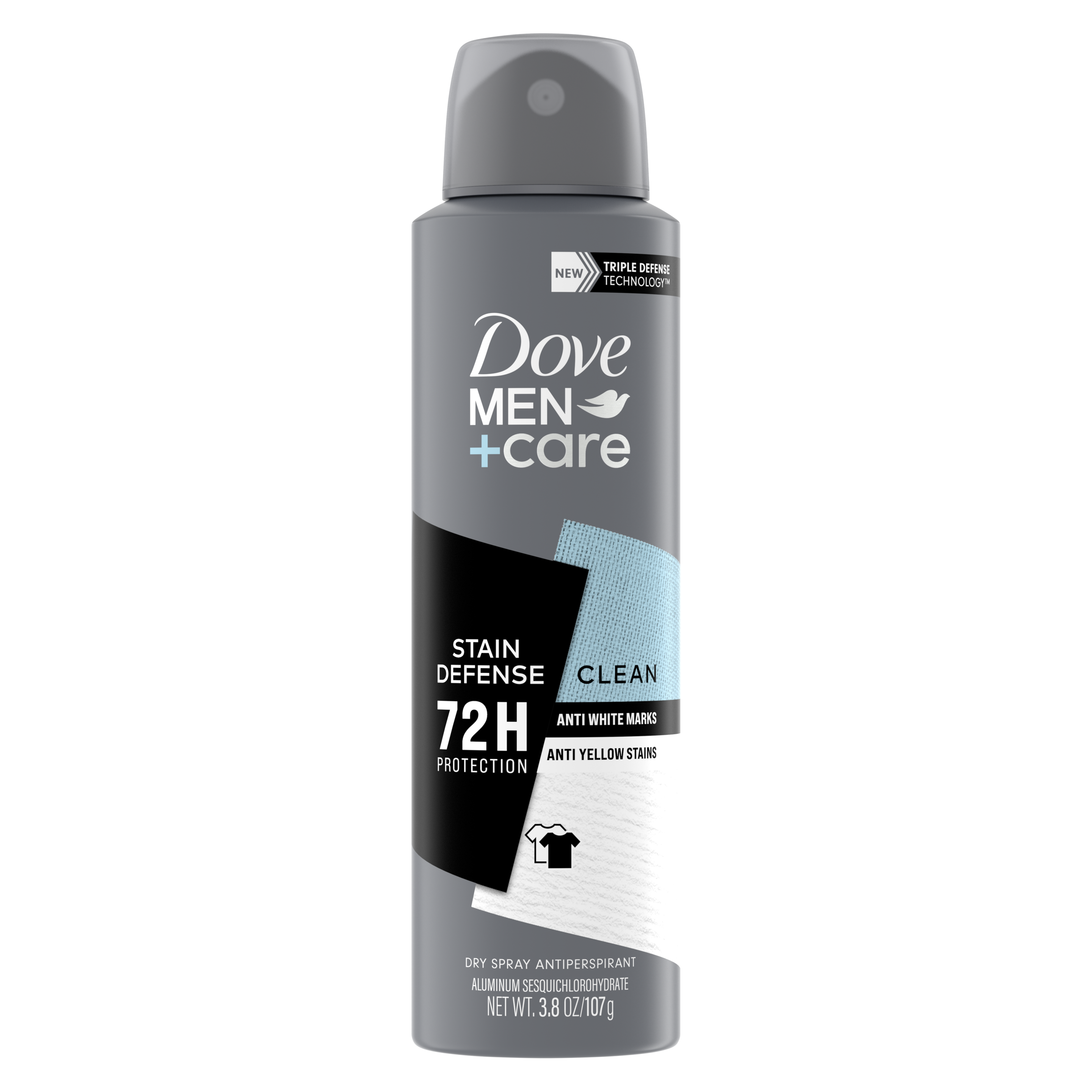 Dove Men+Care Stain Defense Clean Antiperspirant Deodorant Dry Spray 3.8 oz