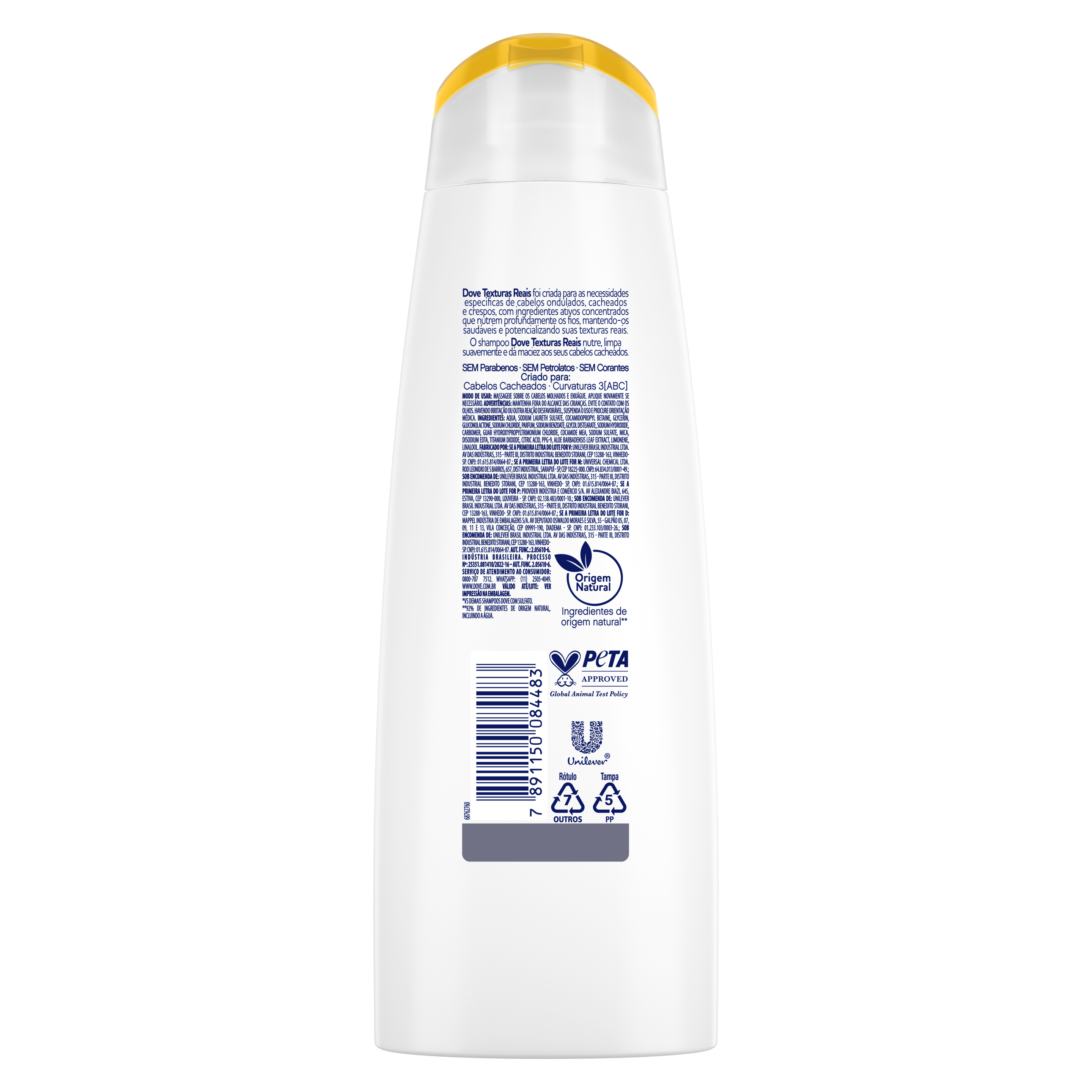 Shampoo Dove Texturas Reais Cacheados 400ml