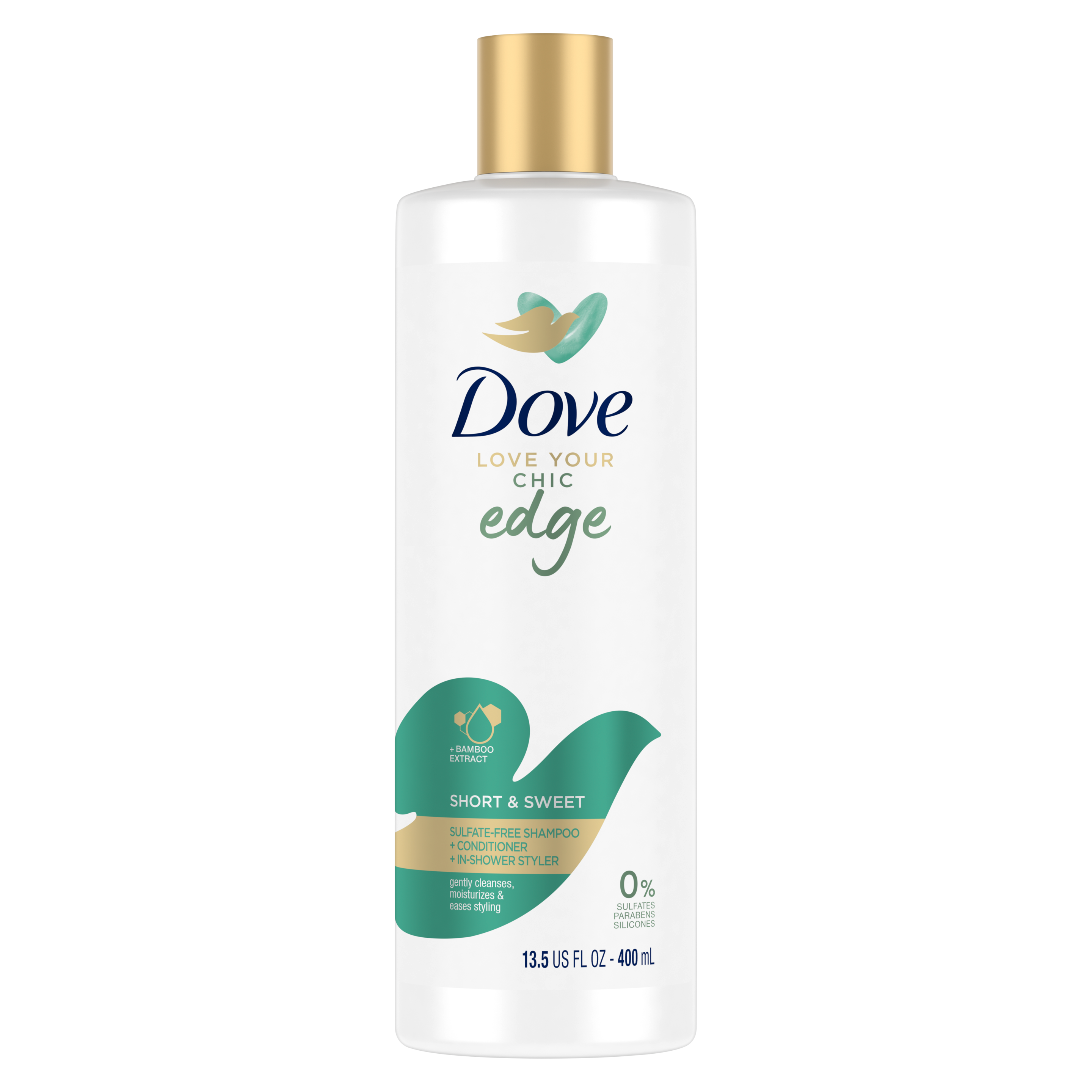 Love Your Chic Edge Short and Sweet Sulfate-Free Shampoo + Conditioner + In-Shower Styler by Dove
