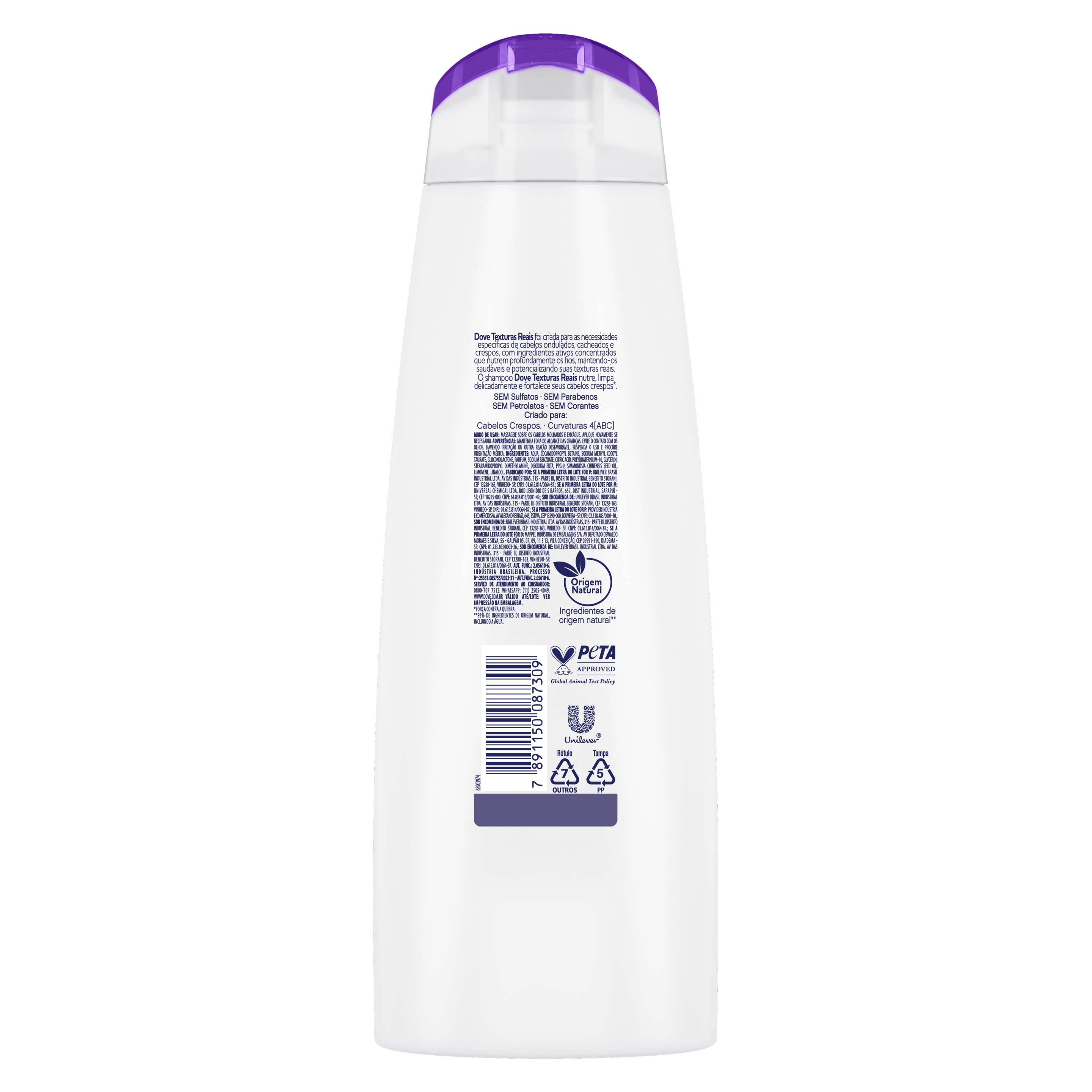 Shampoo Dove Texturas Reais Crespos 355ml