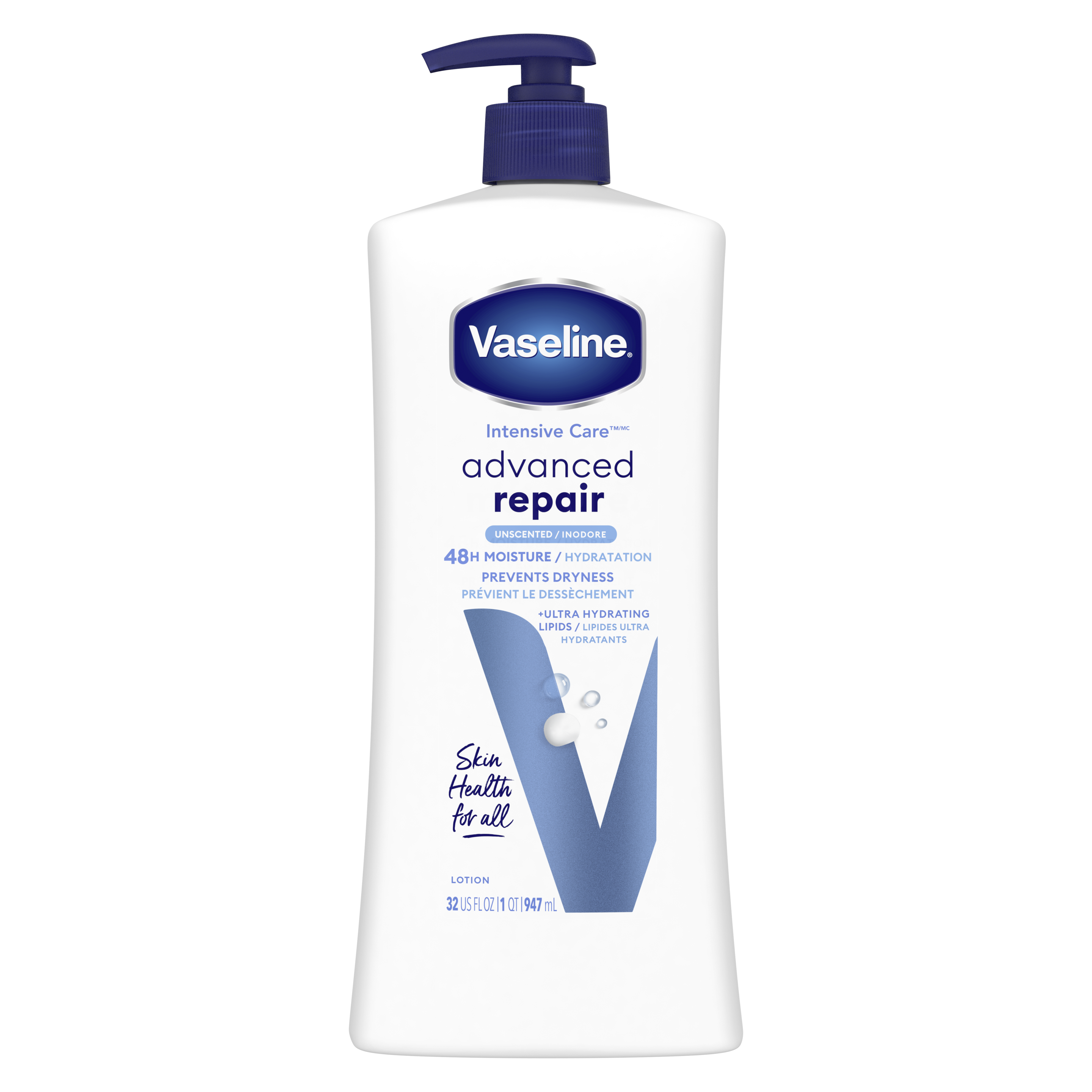 Vaseline® Intensive Care™ Advanced Repair Unscented Lotion frente de envase