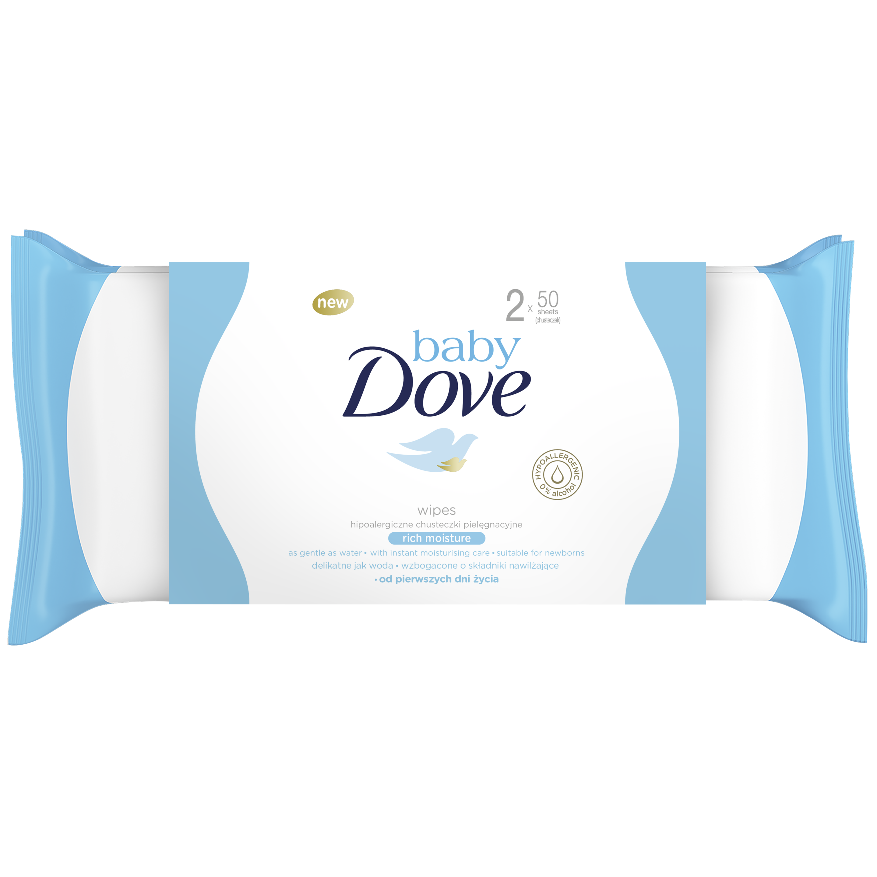 Baby Dove Pielęgnacyjne chusteczki Rich Moisture 2x50