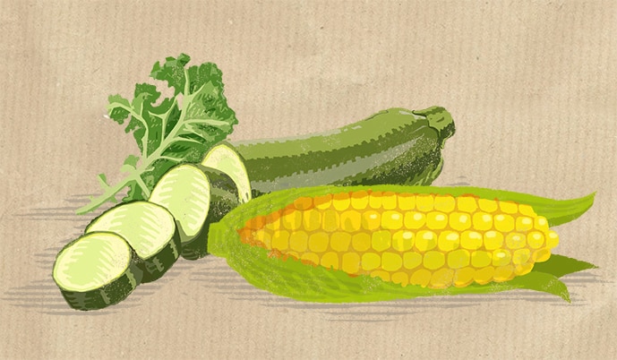 courgette and corn