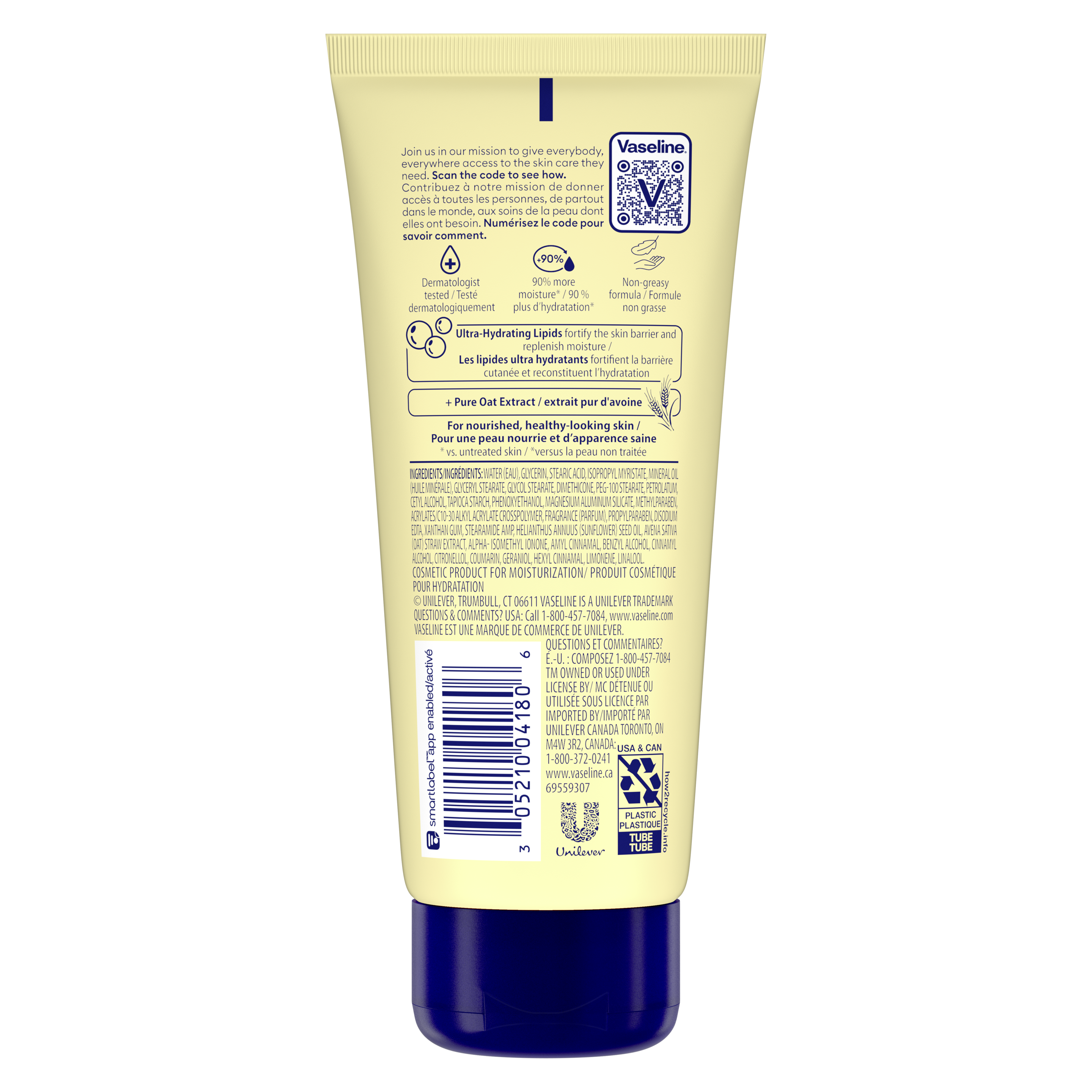 Vaseline® Intensive Care™ Nourishing Moisture Lotion back of pack