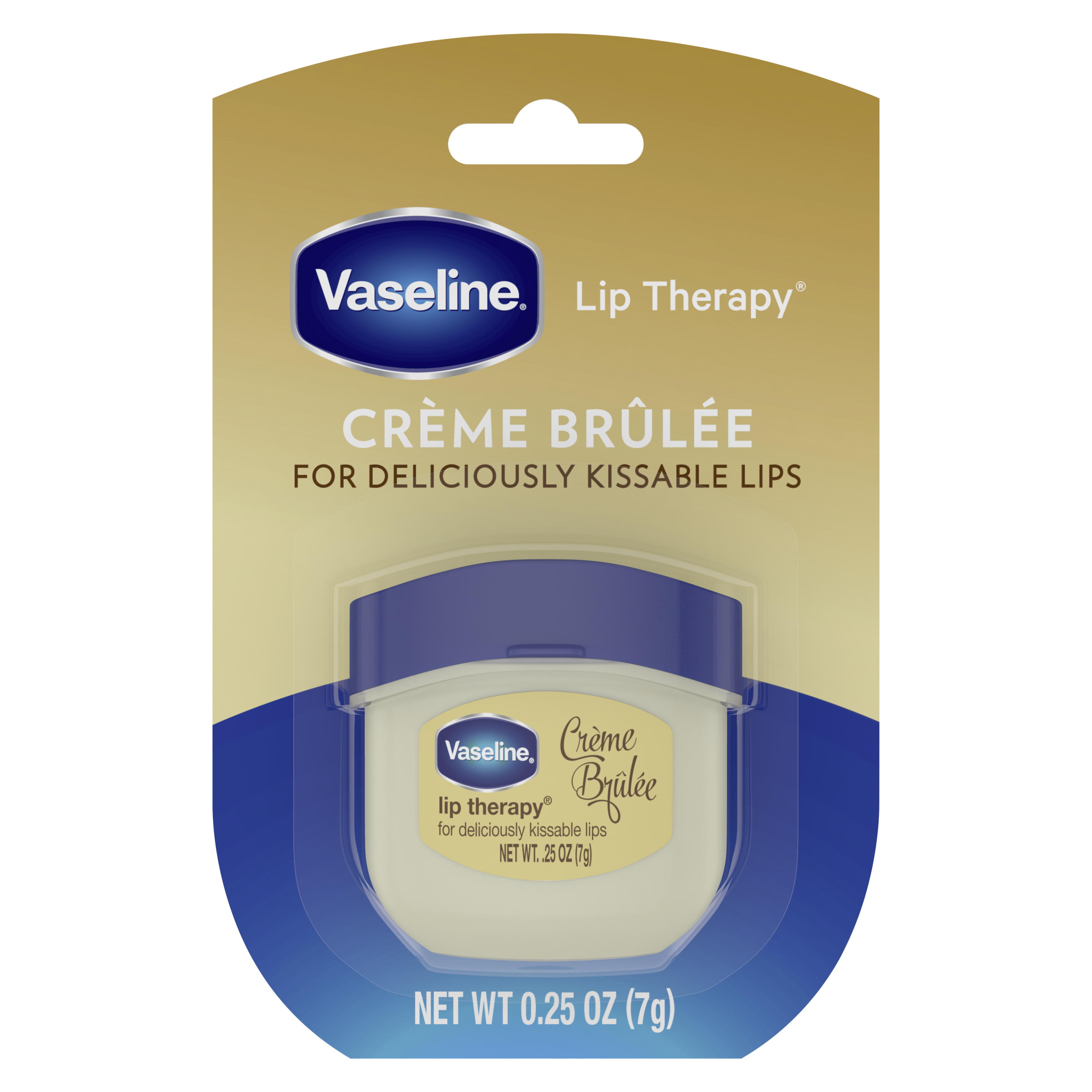 Vaseline® Lip Therapy® Crème Brûlée Mini front of pack packaging