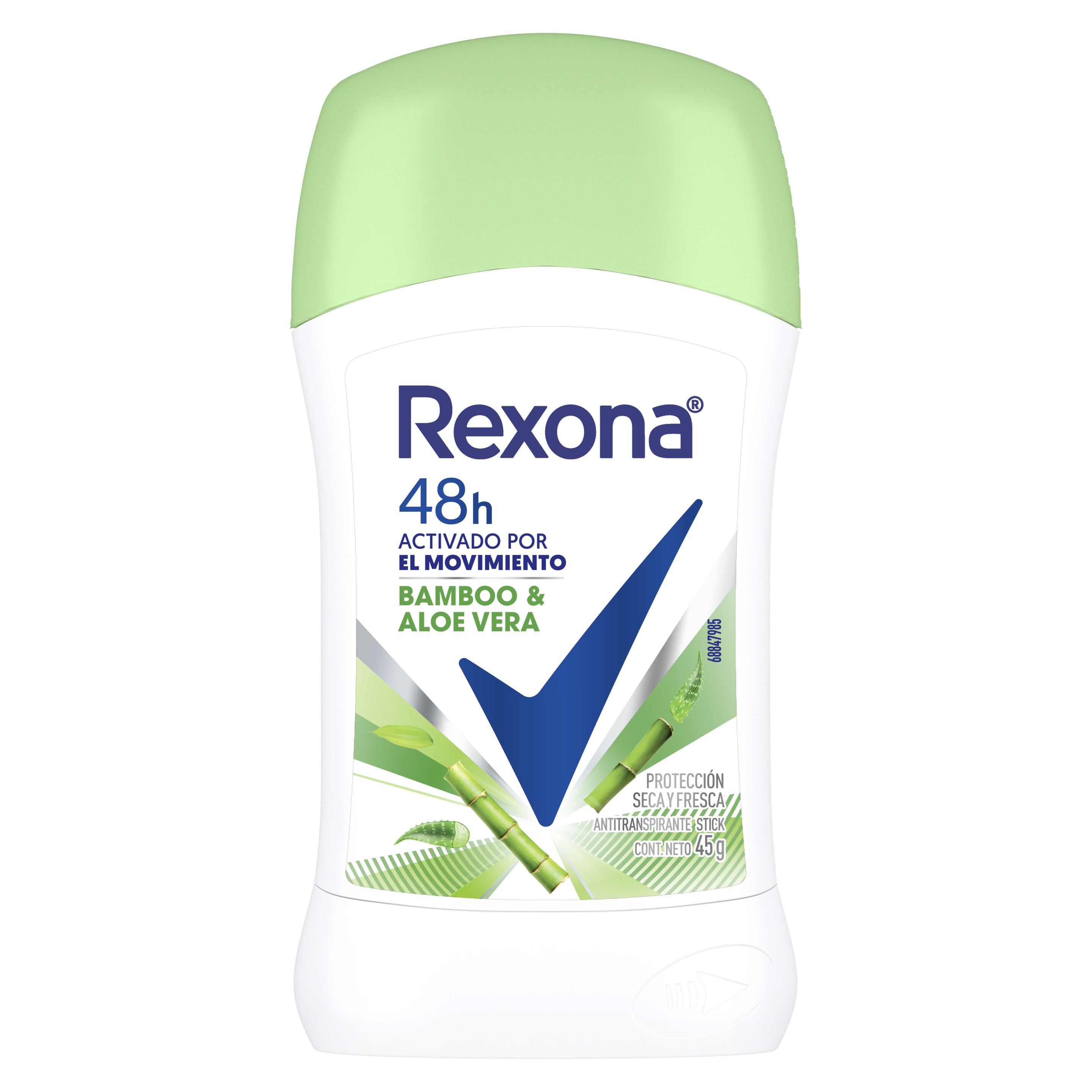 Antitranspirante Rexona ® Bamboo & Aloe Vera en Stick para Mujer 45 g