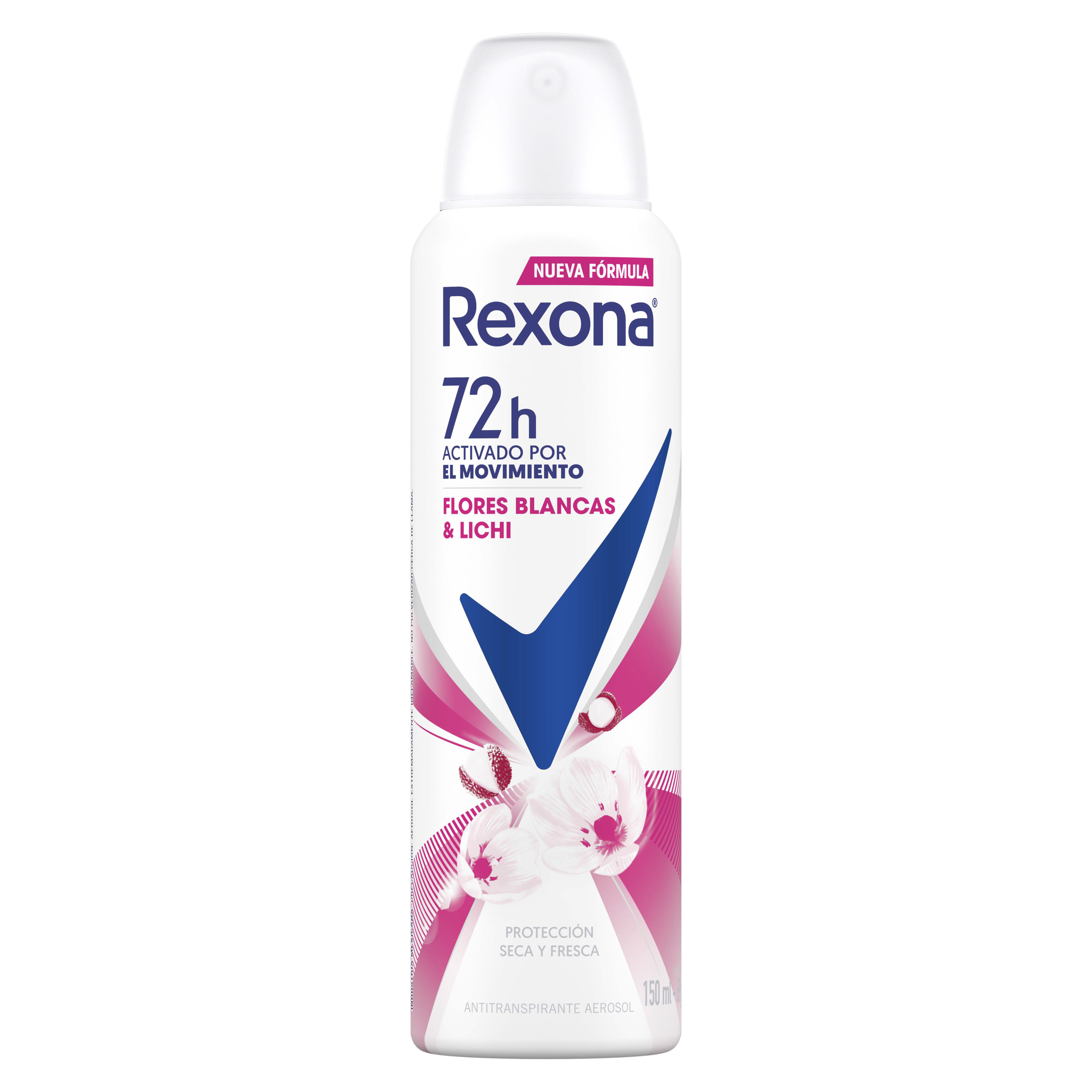 Antitranspirante Rexona ® Flores Blancas & Lichi en Aerosol para Mujer 150 ml