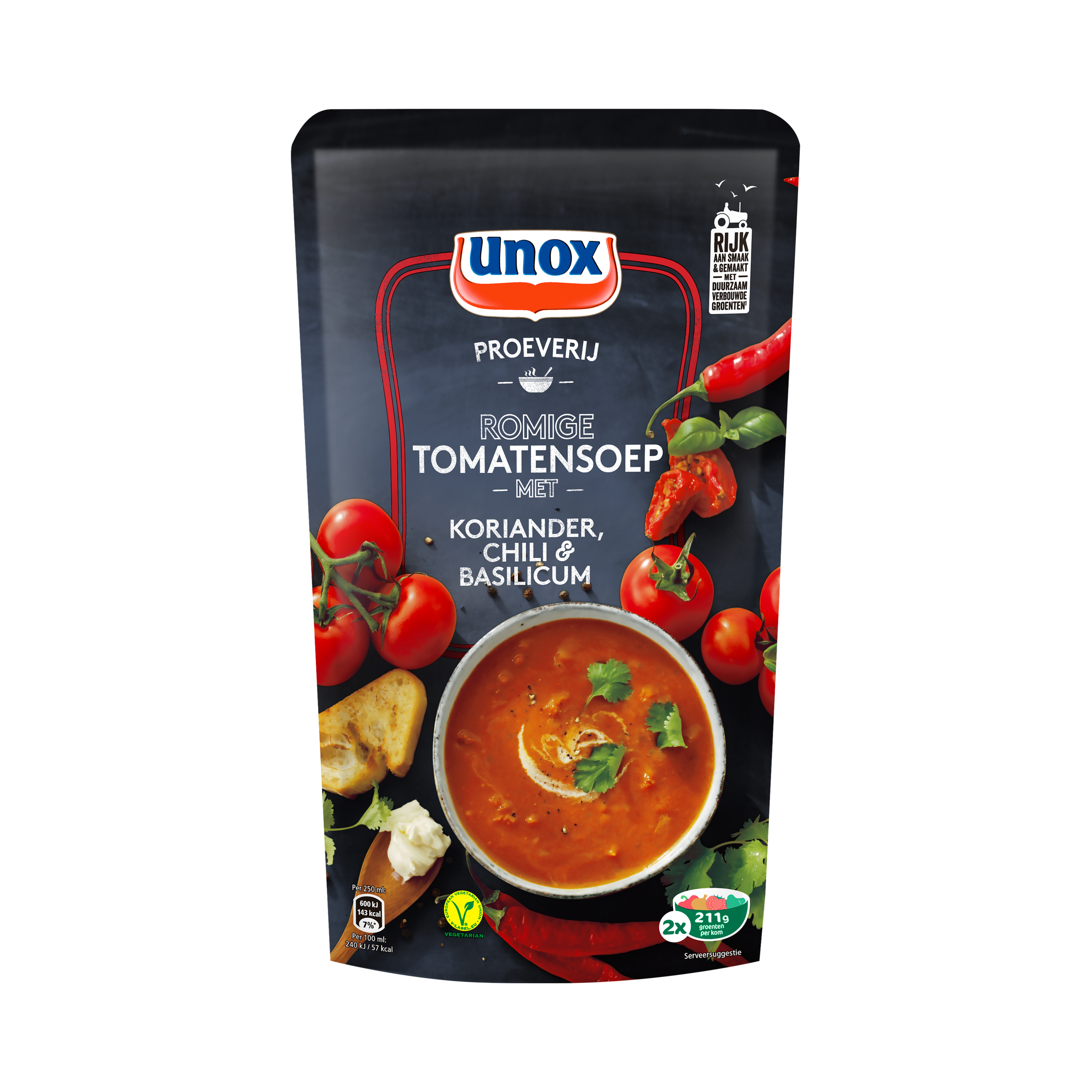 Unox  Soep In Zak Proeverij Romige Tomatensoep 570 ml
