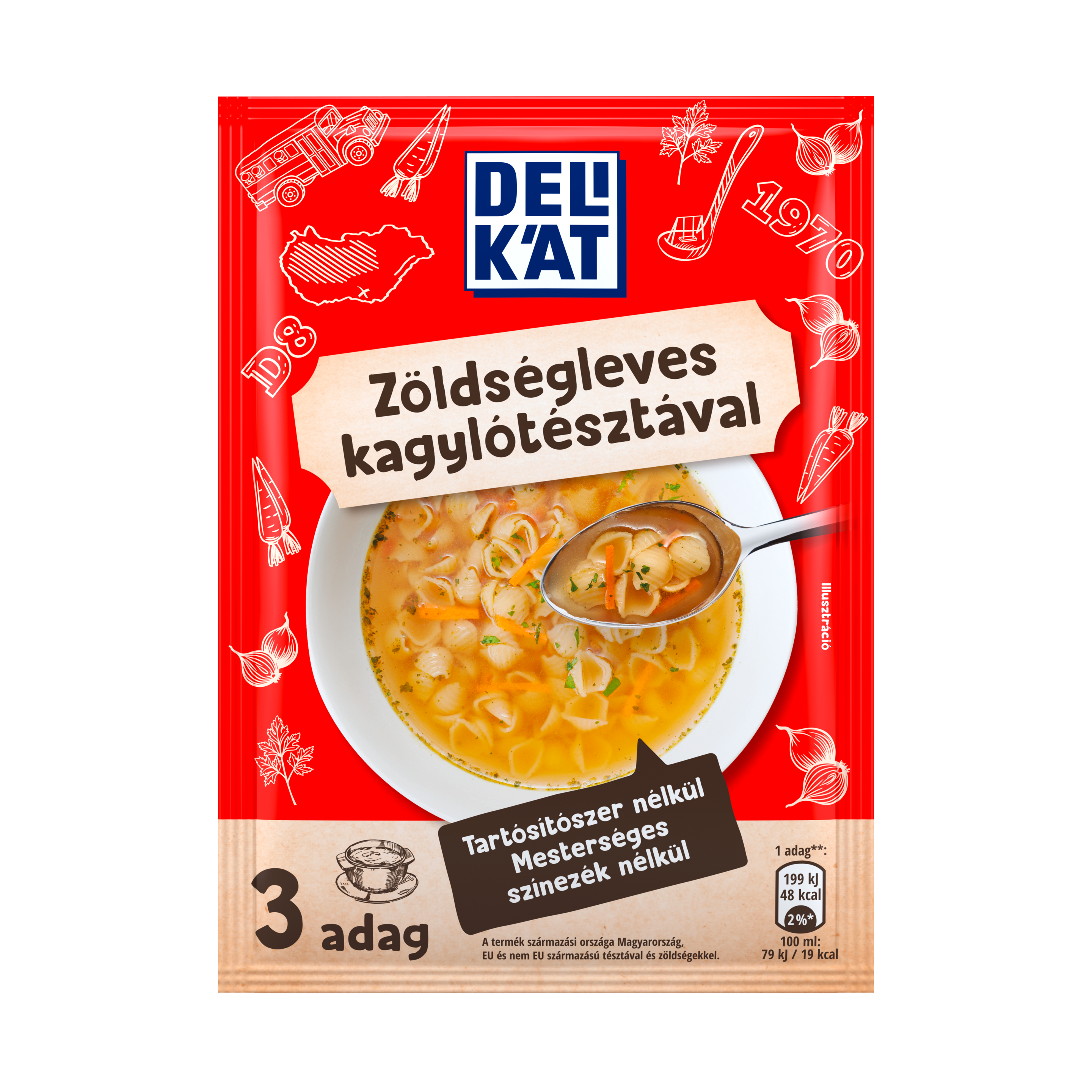 Delikát Zöldségleves kagylótésztával 44g packshot