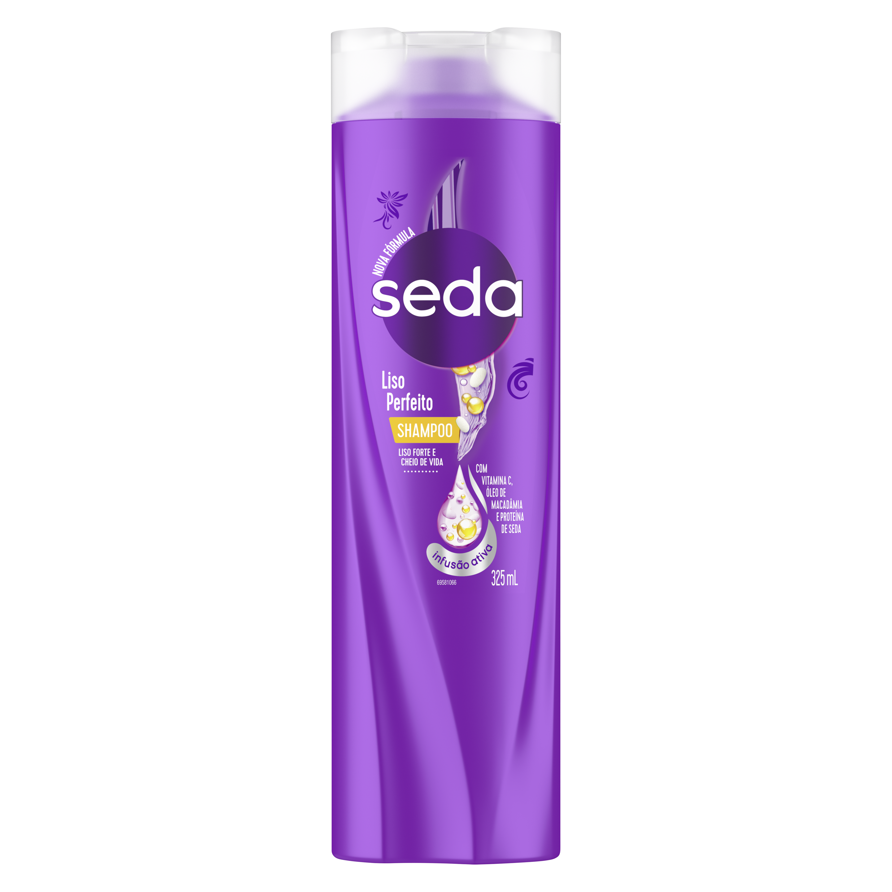 Uma imagem frontal da embalagem de Shampoo Seda Liso Perfeito 325ml