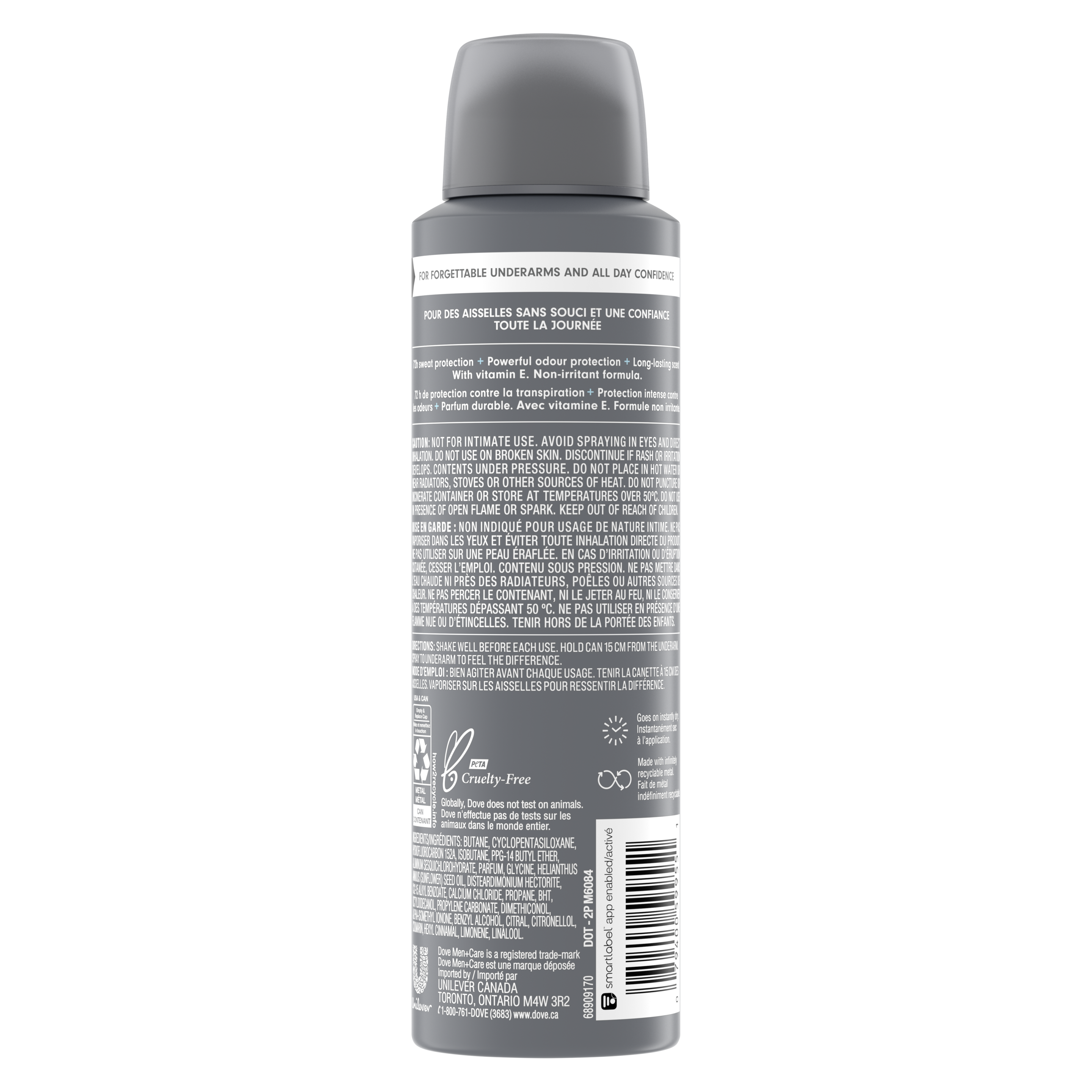 Men+Care Stain Defense Clean Dry Spray Antiperspirant 107g Back