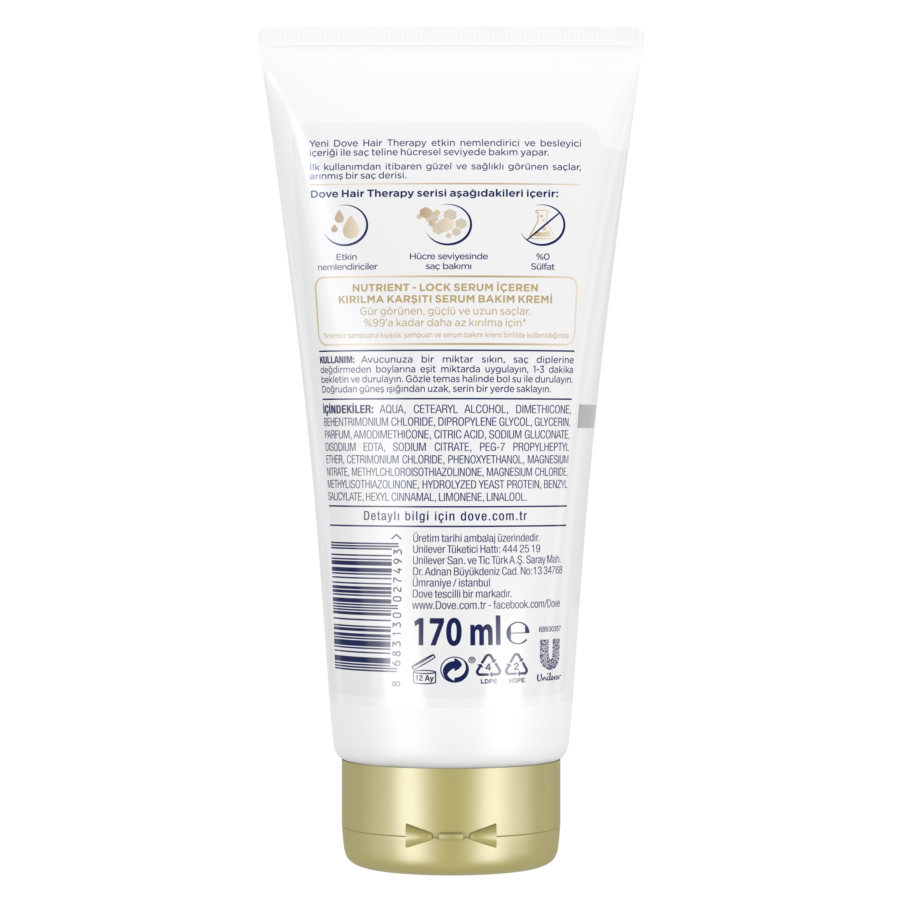 Dove Hair Therapy Breakage Remedy Sülfatsız Serum Saç Bakım Kremi
